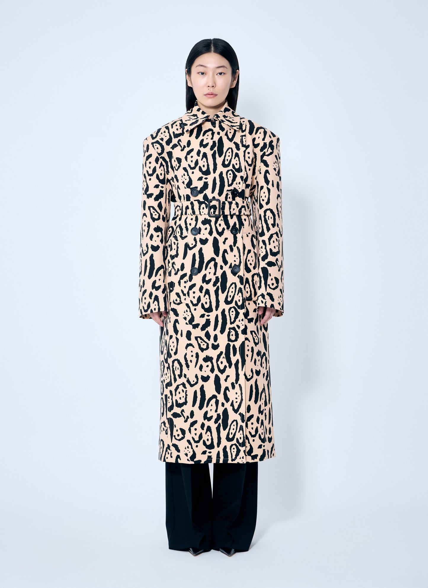 Sportmax Women Animal-Print Trench Coat SPORTMAX
