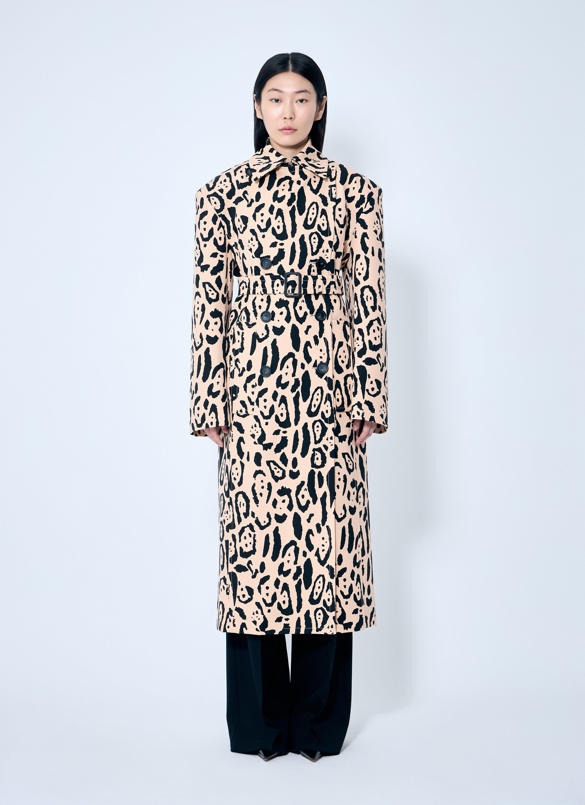 Sportmax Women Animal-Print Trench Coat SPORTMAX