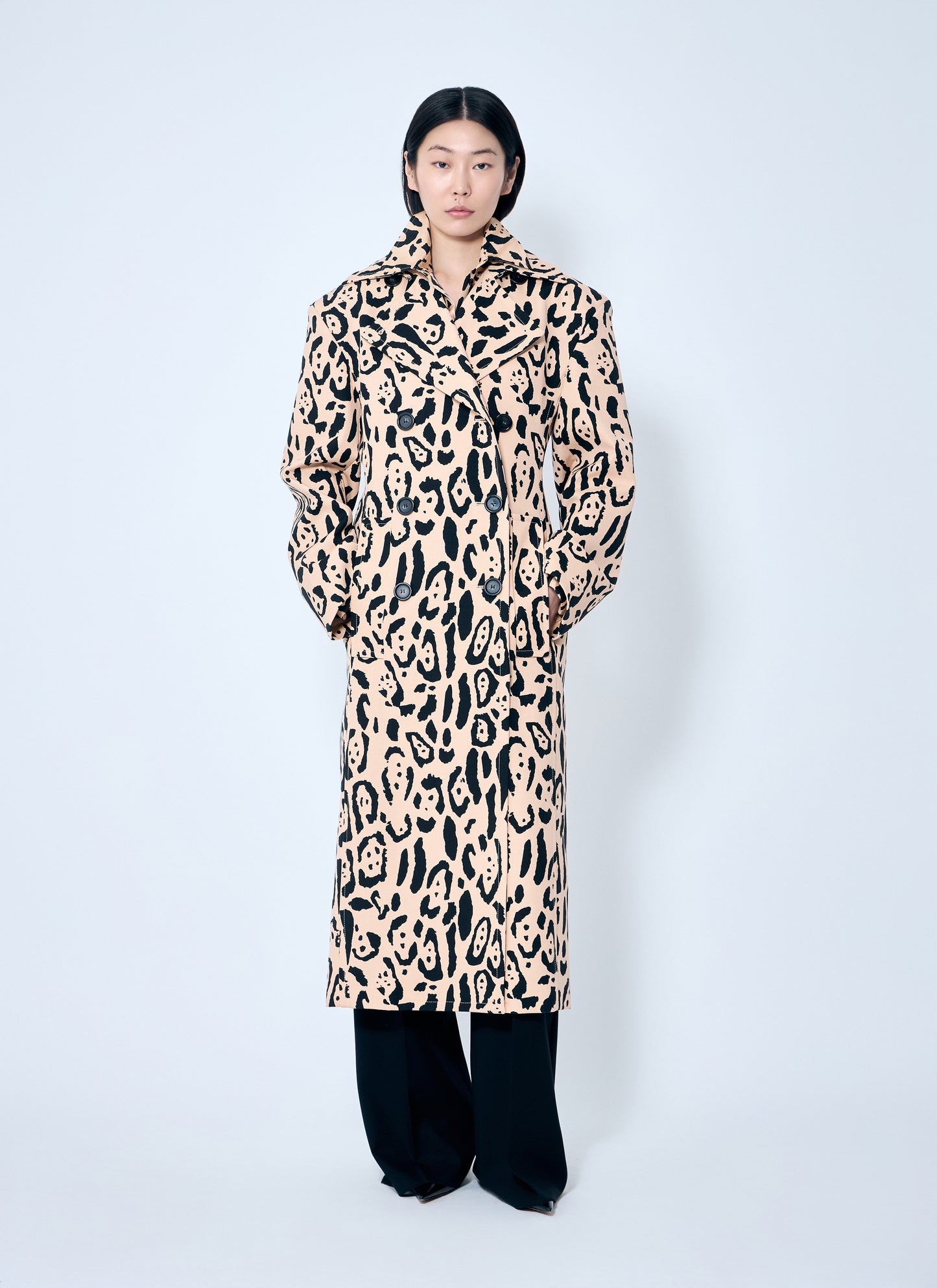 Sportmax Women Animal-Print Trench Coat SPORTMAX
