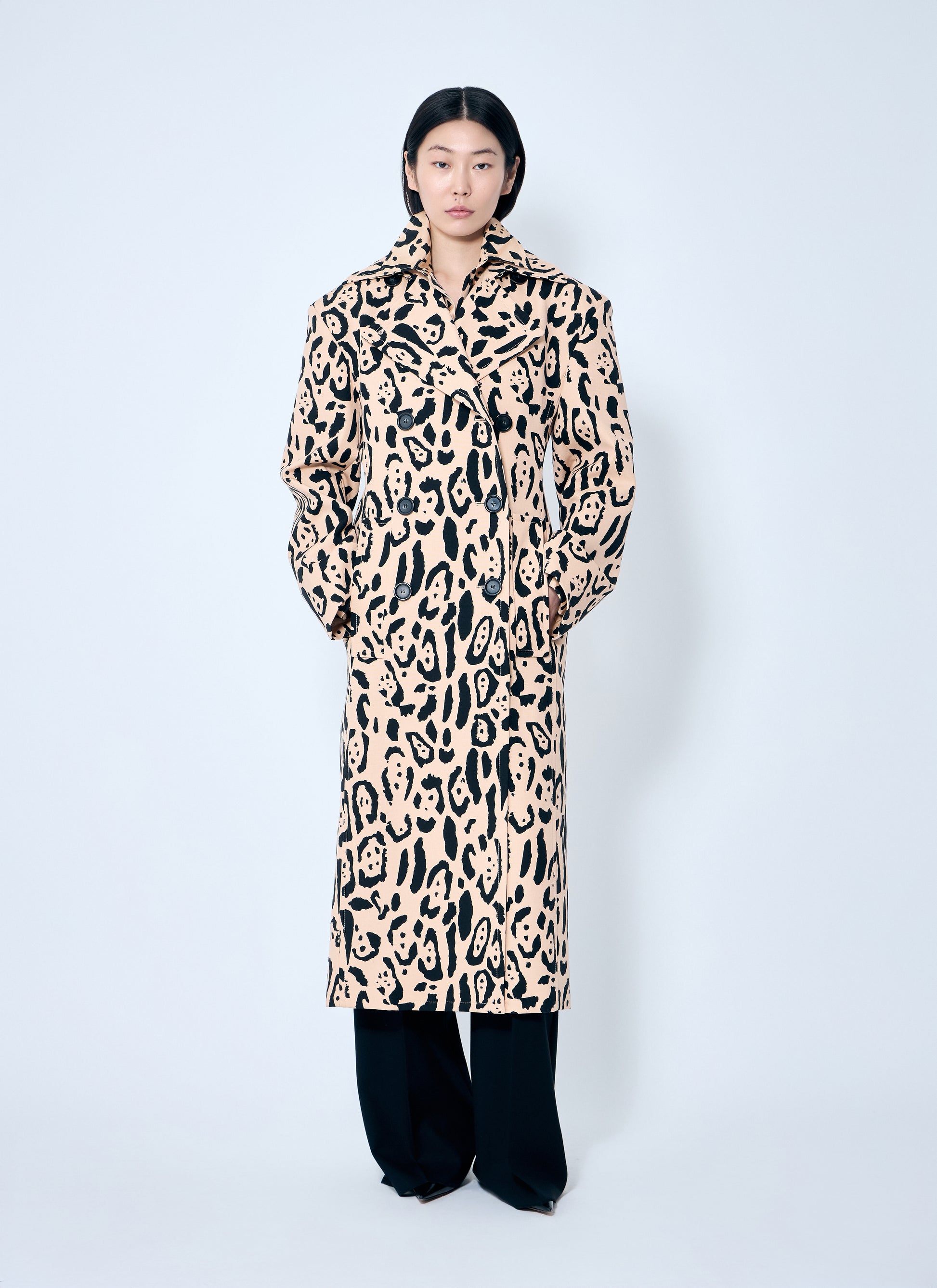 Sportmax Women Animal-Print Trench Coat SPORTMAX
