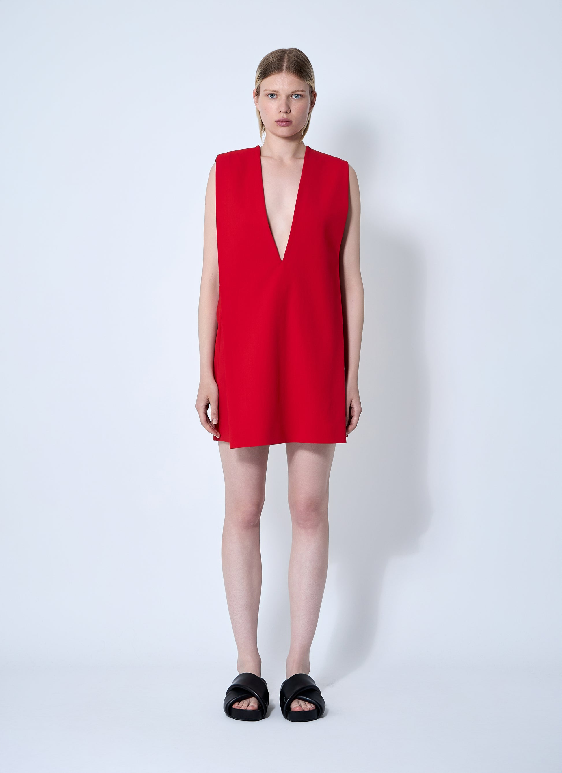 Sportmax Women Plunge Mini Dress With Belt SPORTMAX