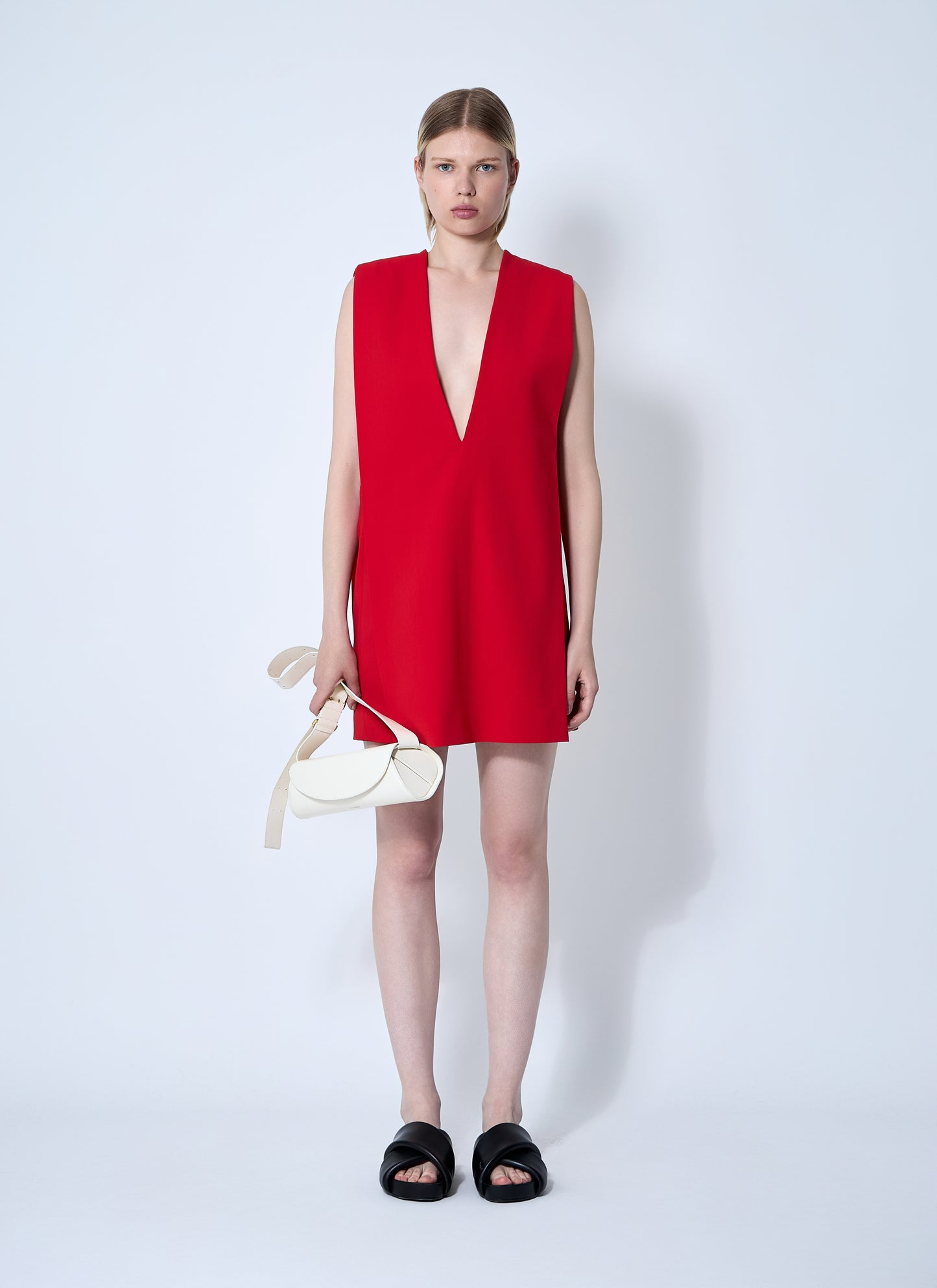 Sportmax Women Plunge Mini Dress With Belt SPORTMAX