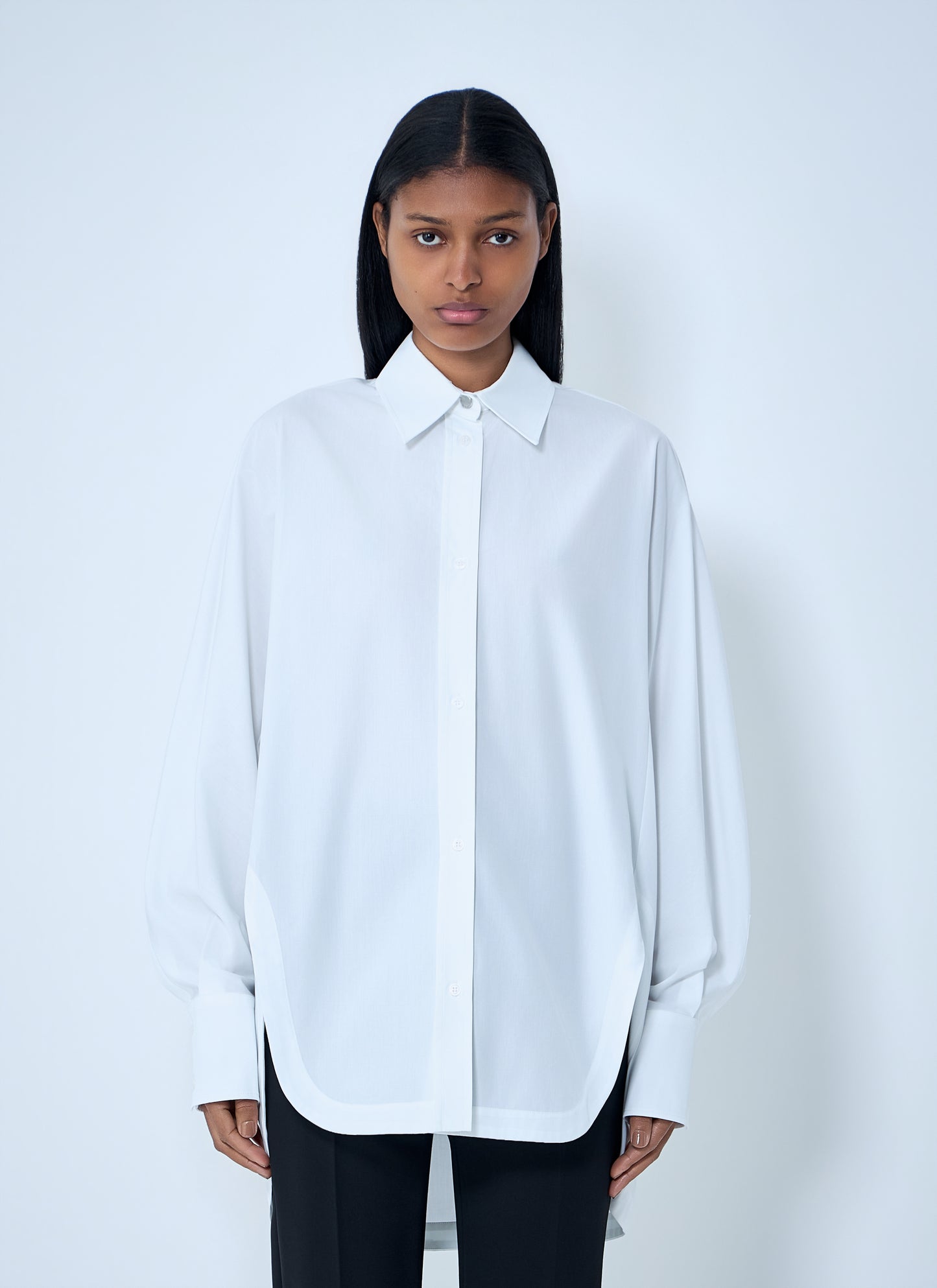 Sportmax Women Oversized Cotton Poplin Shirt SPORTMAX