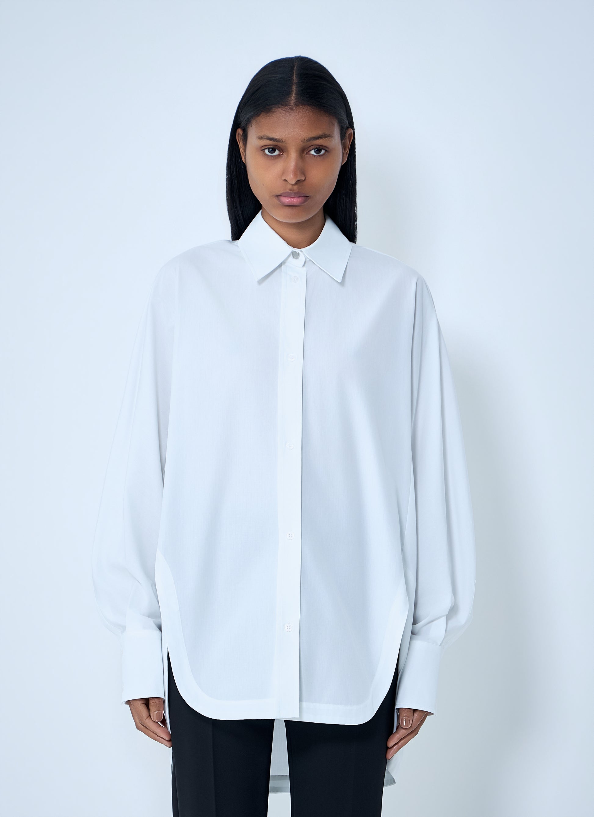 Sportmax Women Oversized Cotton Poplin Shirt SPORTMAX