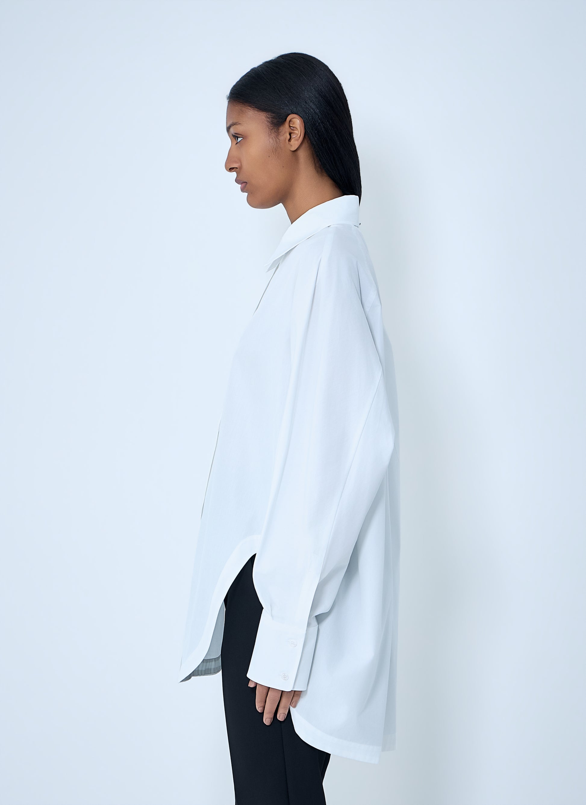Sportmax Women Oversized Cotton Poplin Shirt SPORTMAX