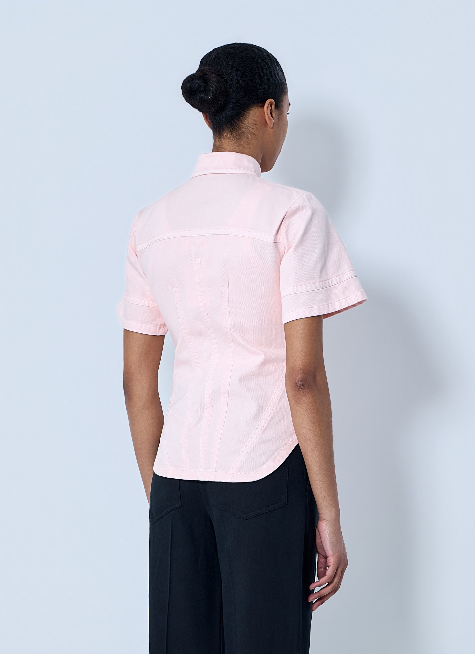 Sportmax Women Short Sleeve Button-Down Shirt SPORTMAX