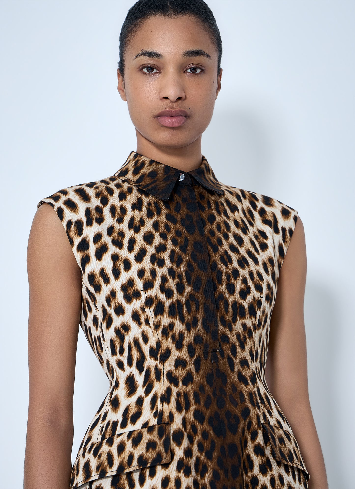 Sportmax Women Sleeveless Animal Print Dress SPORTMAX