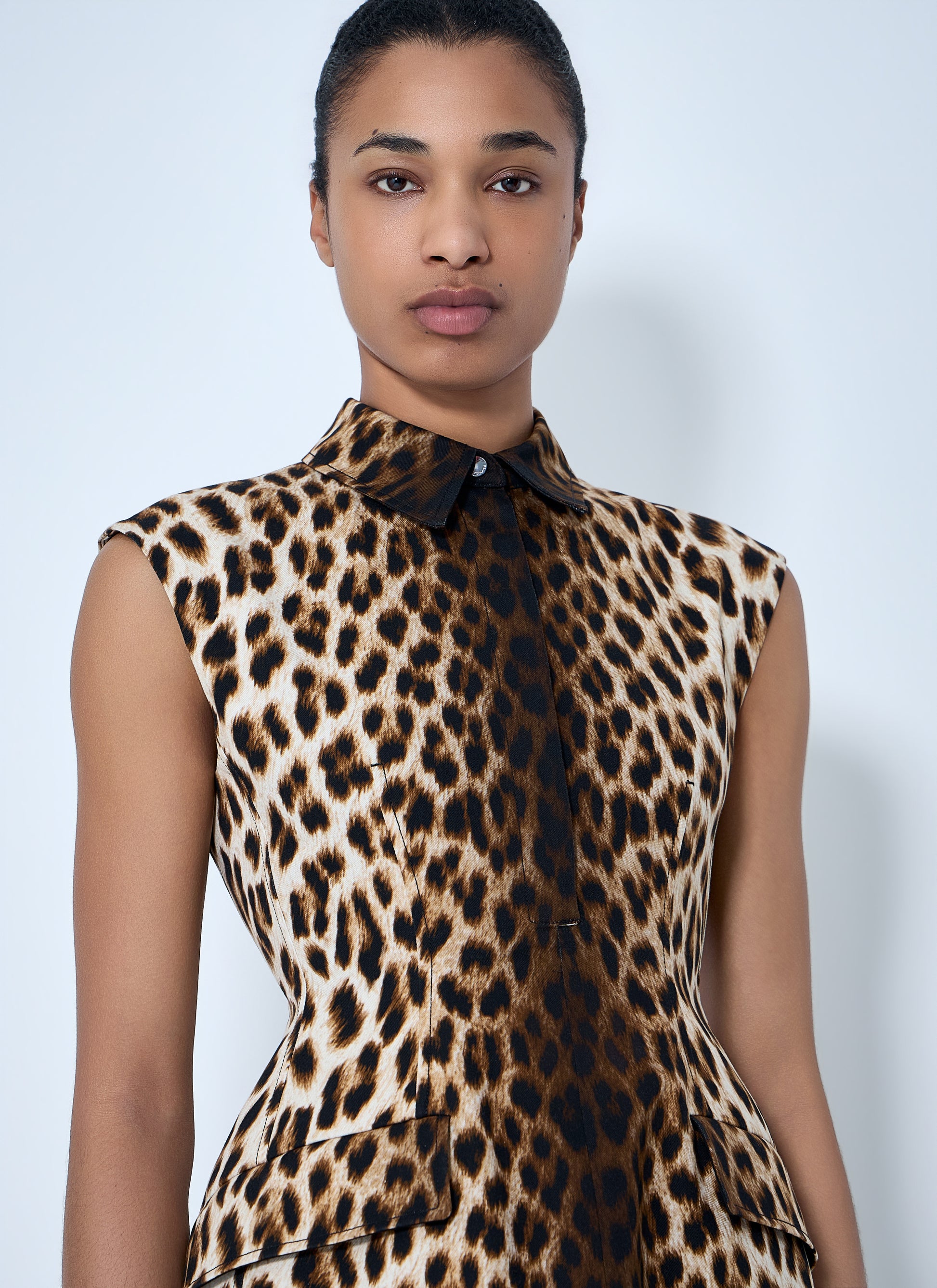 Sportmax Women Sleeveless Animal Print Dress SPORTMAX