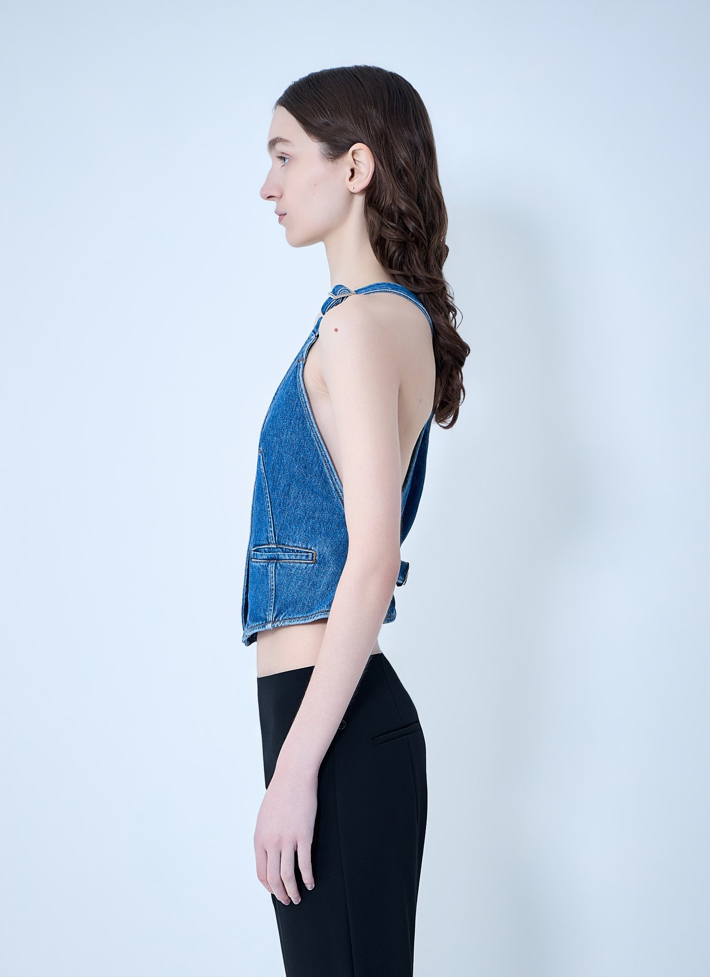 Sportmax Women Buttoned Denim Vest SPORTMAX