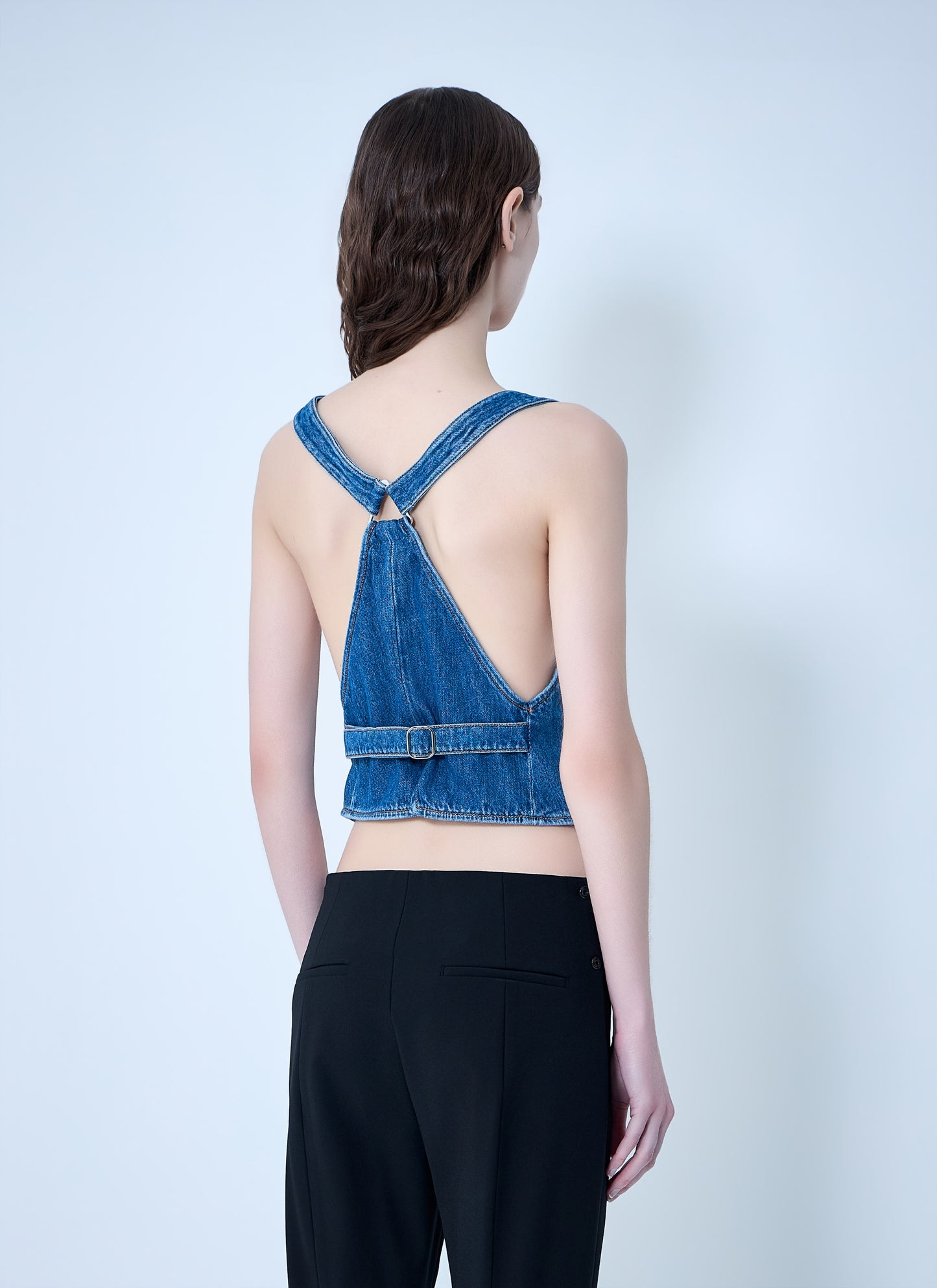 Sportmax Women Buttoned Denim Vest SPORTMAX