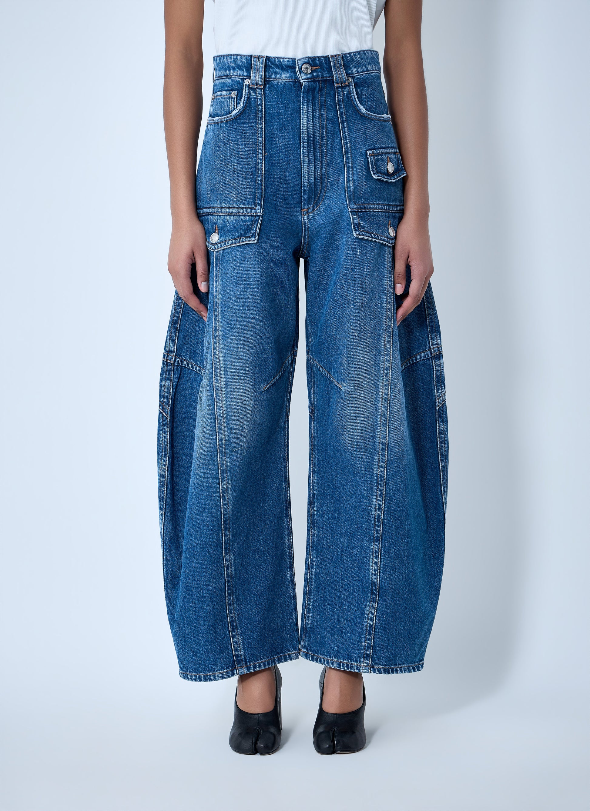 Sportmax Women Wide-Leg Denim Trousers SPORTMAX