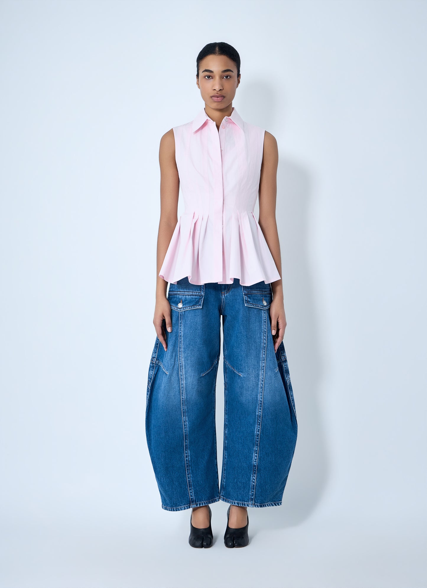 Sportmax Women Wide-Leg Denim Trousers SPORTMAX