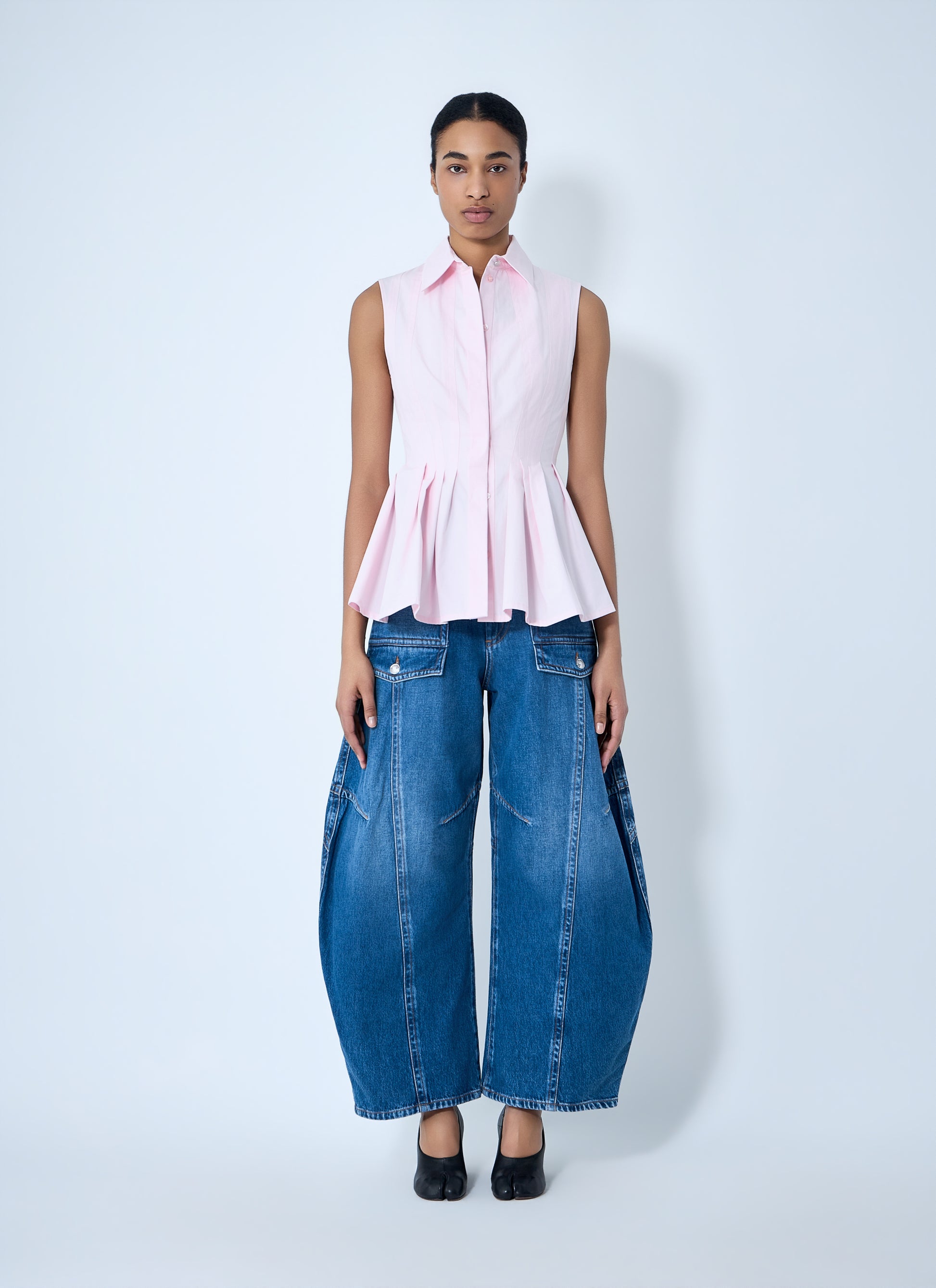 Sportmax Women Wide-Leg Denim Trousers SPORTMAX