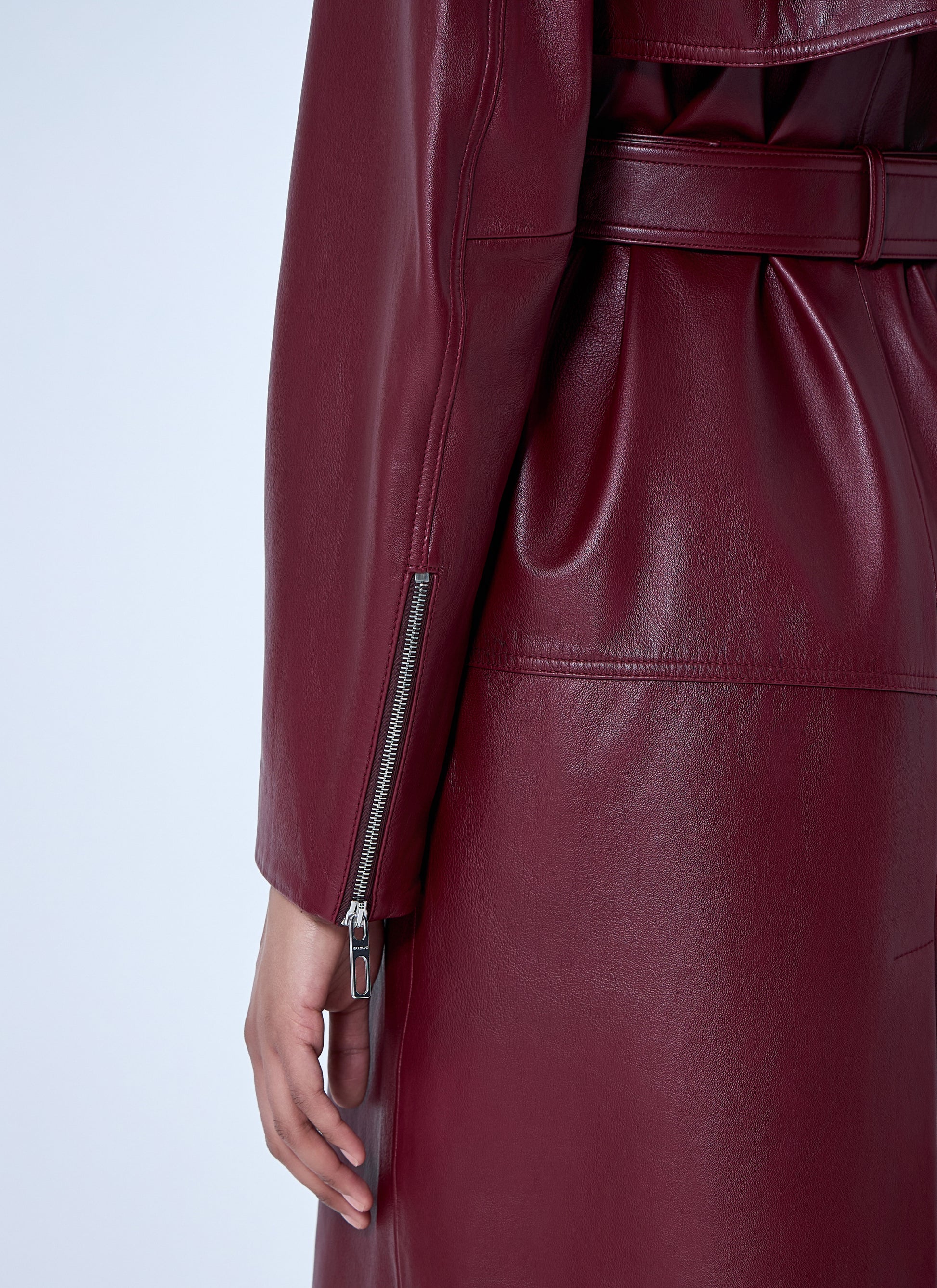 Sportmax Women Long Leather Coat SPORTMAX