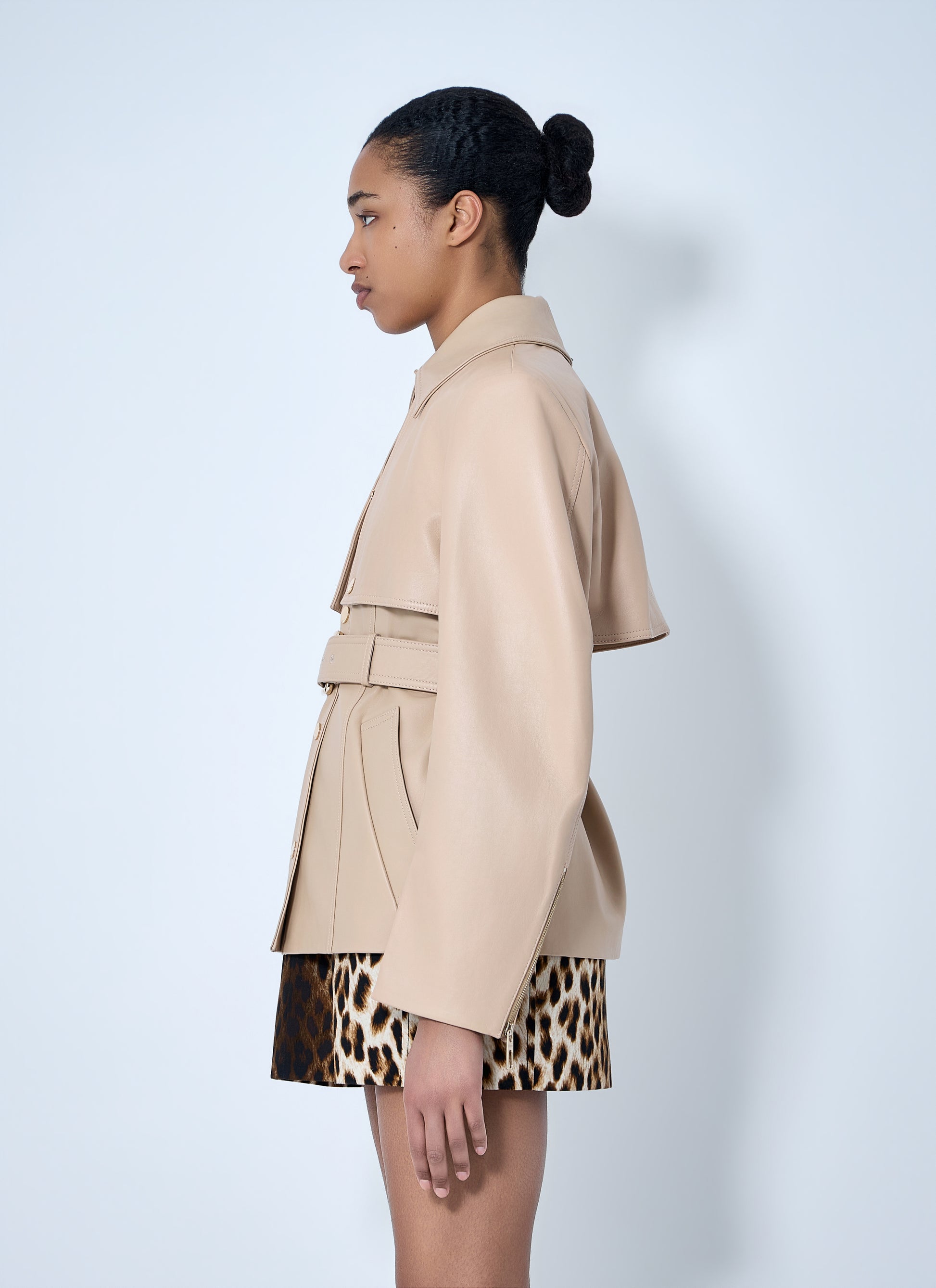 Sportmax Women Leather Belted Jacket SPORTMAX