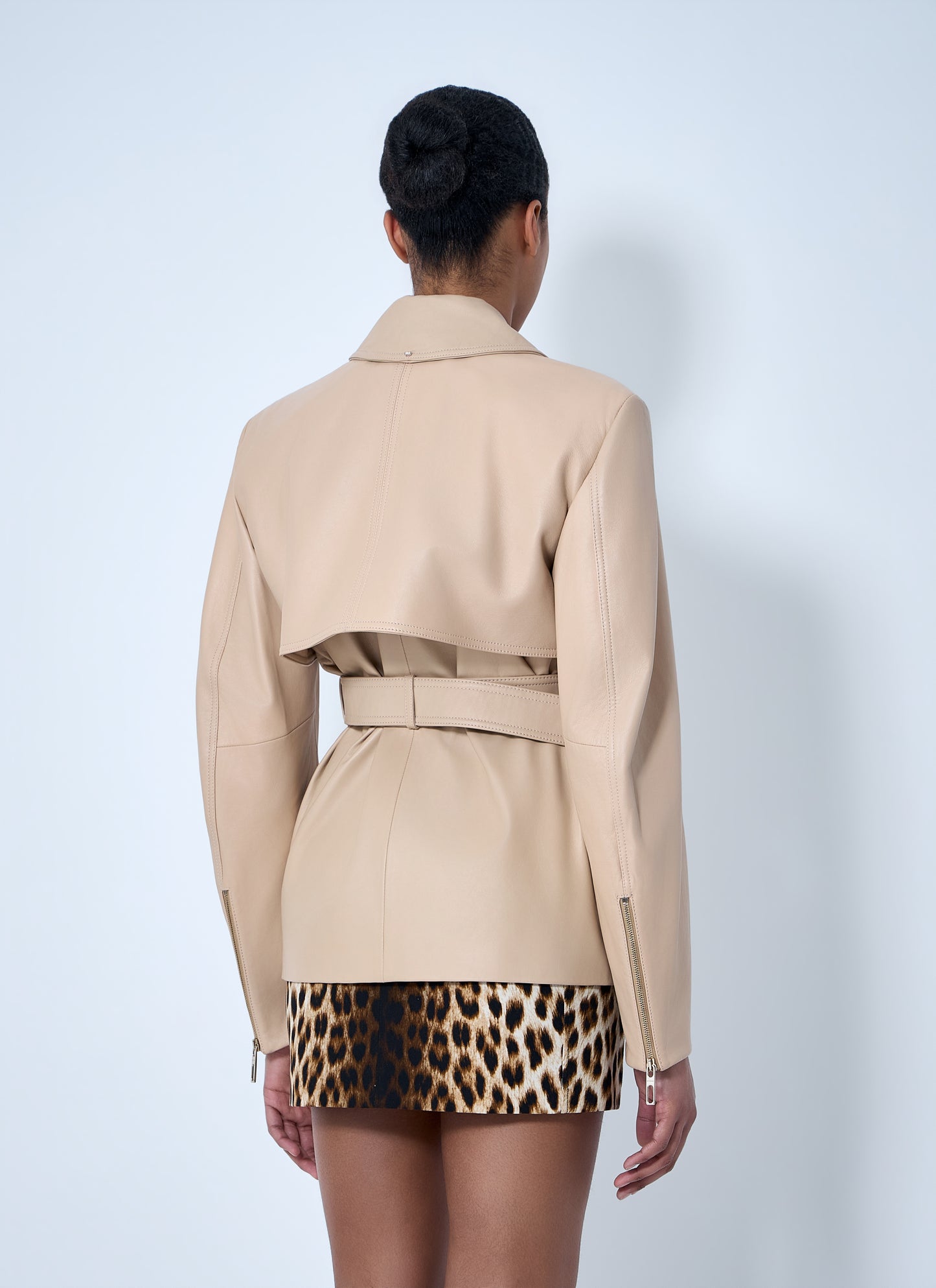 Sportmax Women Leather Belted Jacket SPORTMAX