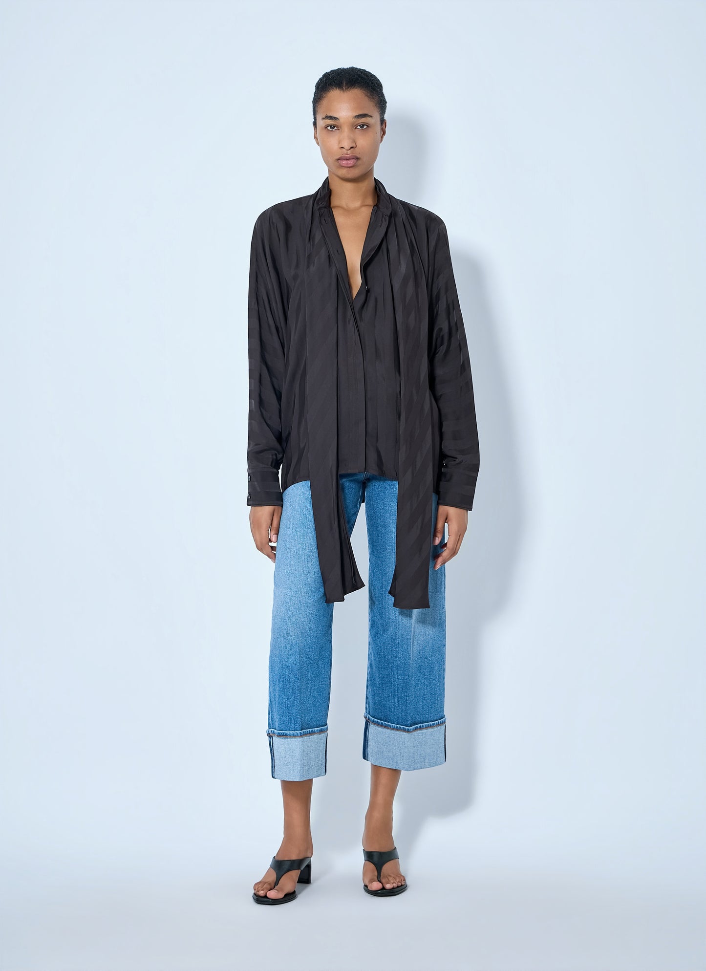 Sportmax Women Striped Tie-Neck Blouse SPORTMAX