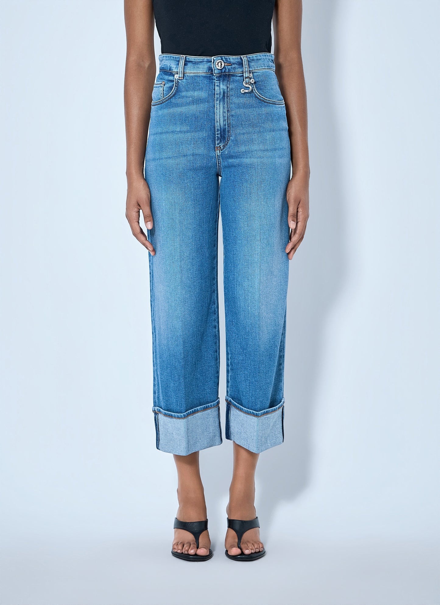 Sportmax Women Cropped Wide-Leg Denim Jeans SPORTMAX
