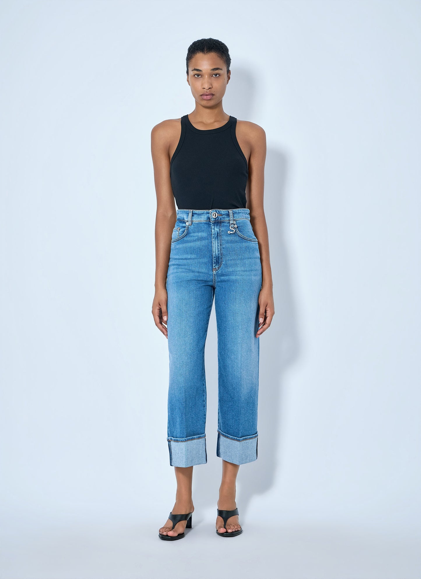 Sportmax Women Cropped Wide-Leg Denim Jeans SPORTMAX