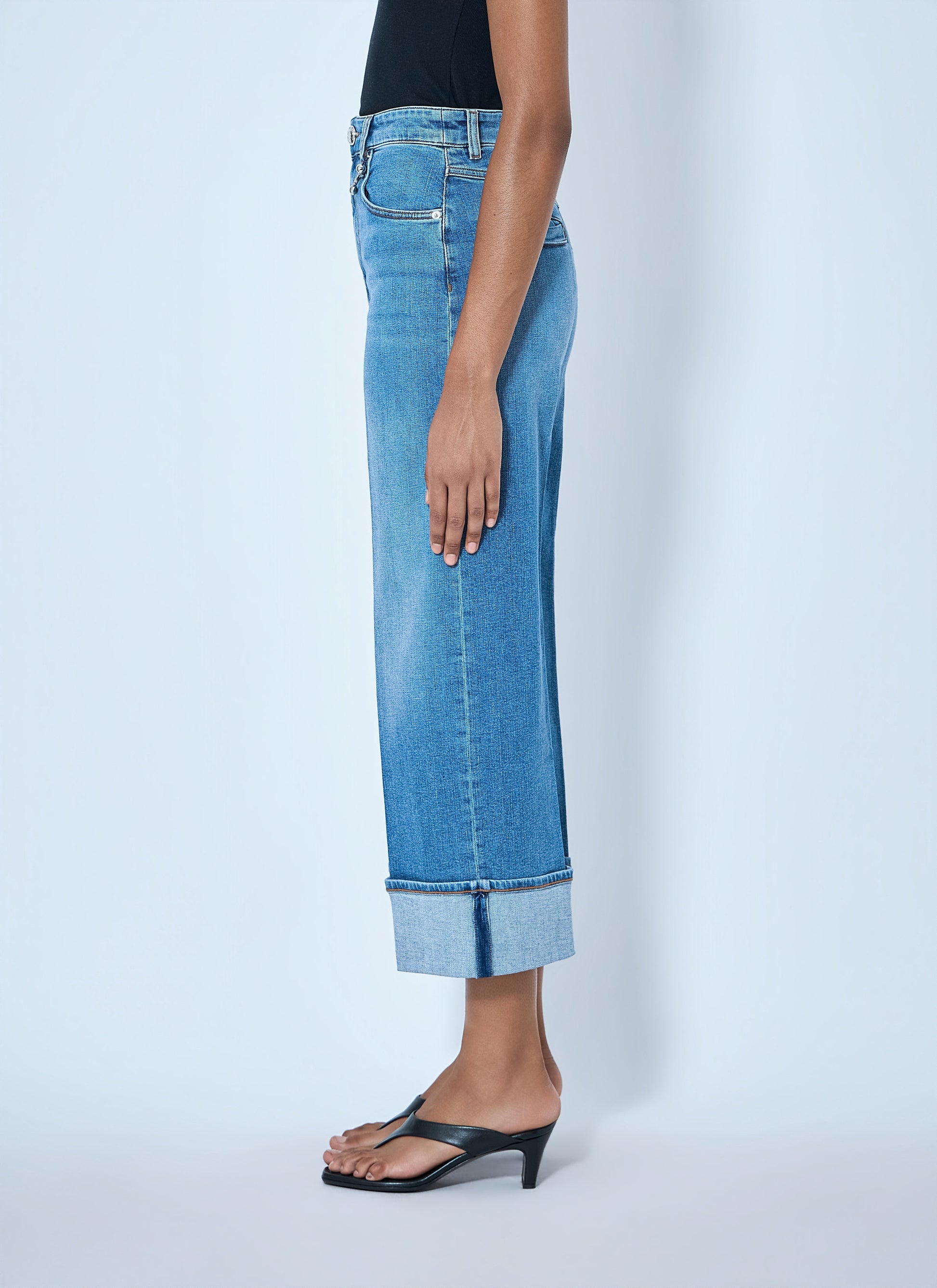 Sportmax Women Cropped Wide-Leg Denim Jeans SPORTMAX