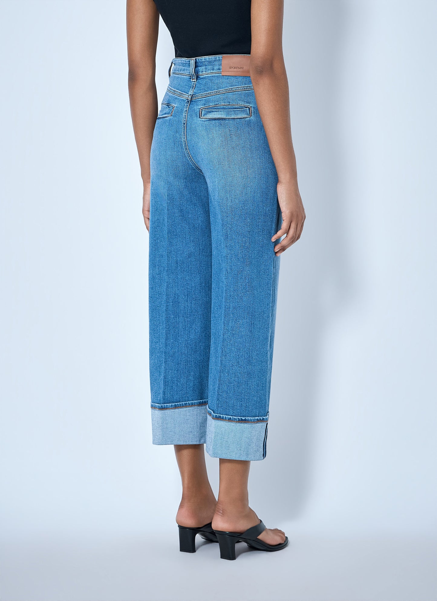 Sportmax Women Cropped Wide-Leg Denim Jeans SPORTMAX
