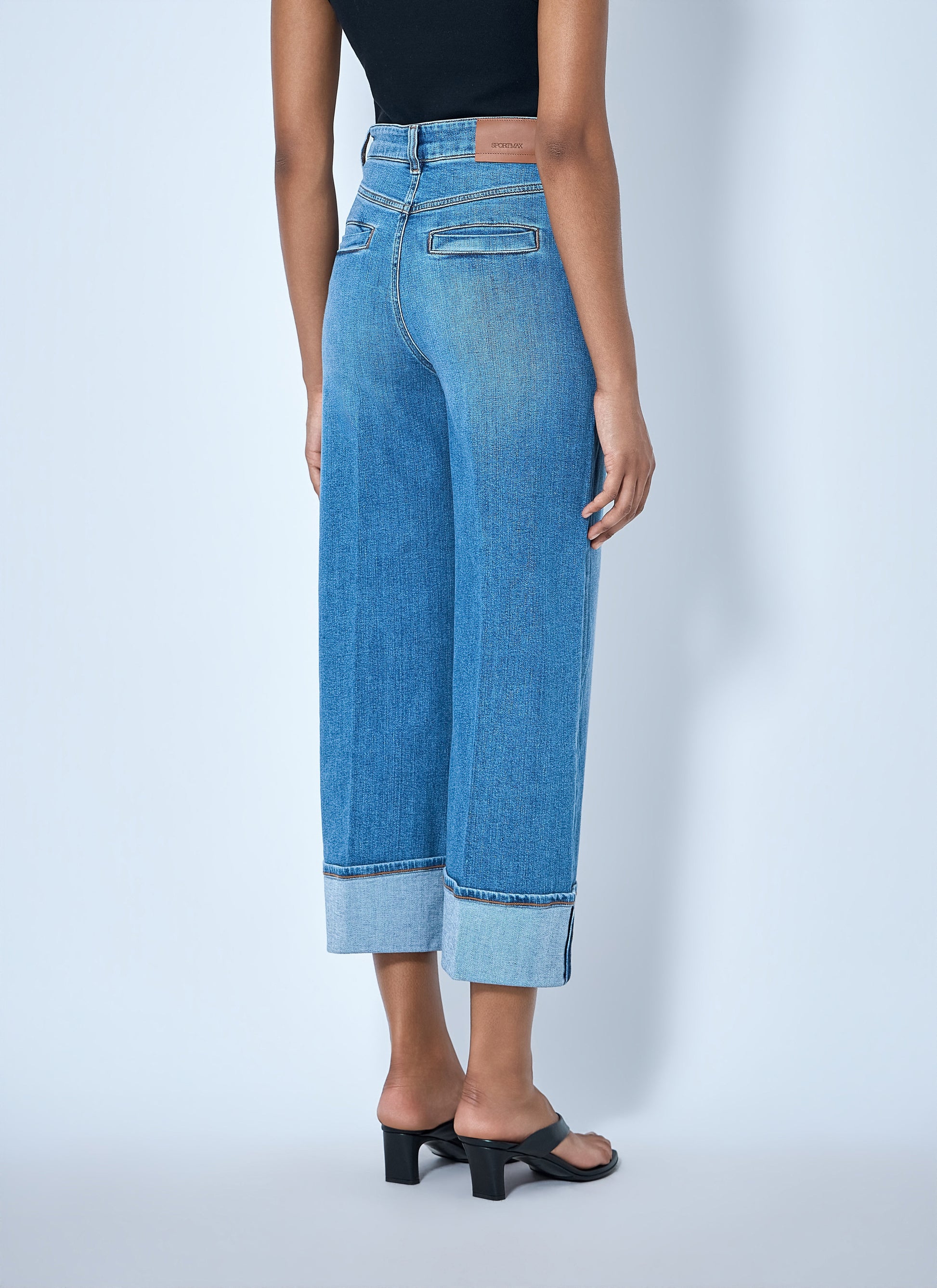 Sportmax Women Cropped Wide-Leg Denim Jeans SPORTMAX