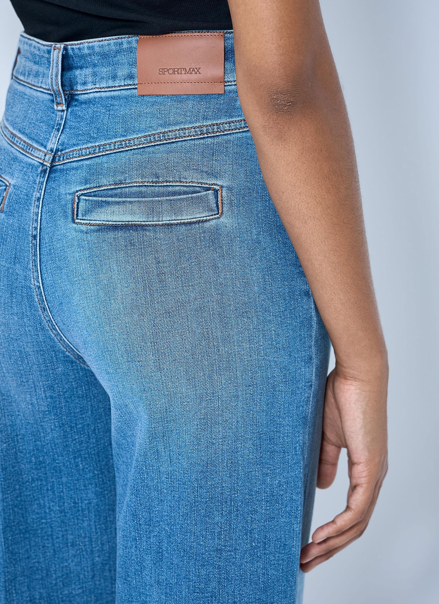 Sportmax Women Cropped Wide-Leg Denim Jeans SPORTMAX