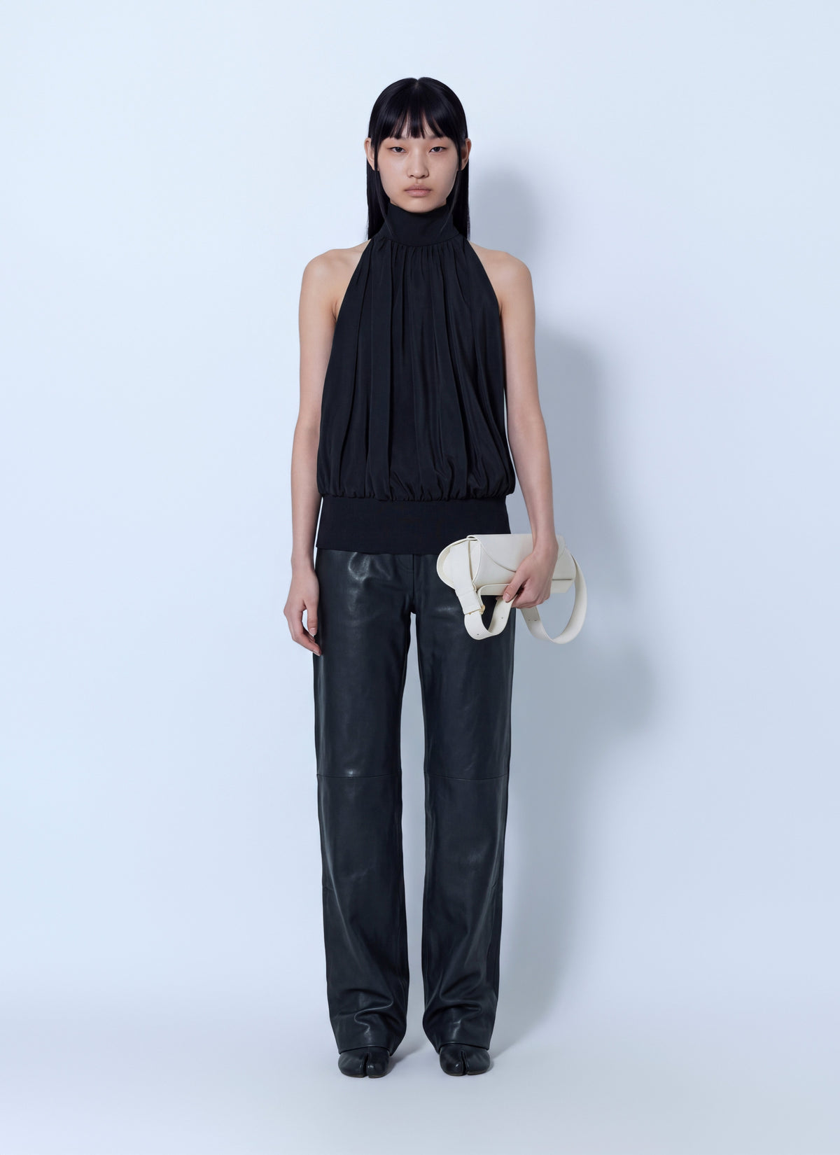Sportmax Women High-Waist Leather Trousers SPORTMAX