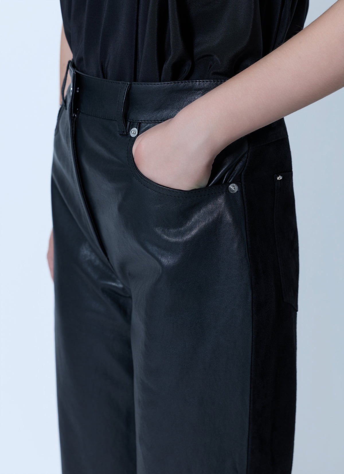 Sportmax Women High-Waist Leather Trousers SPORTMAX
