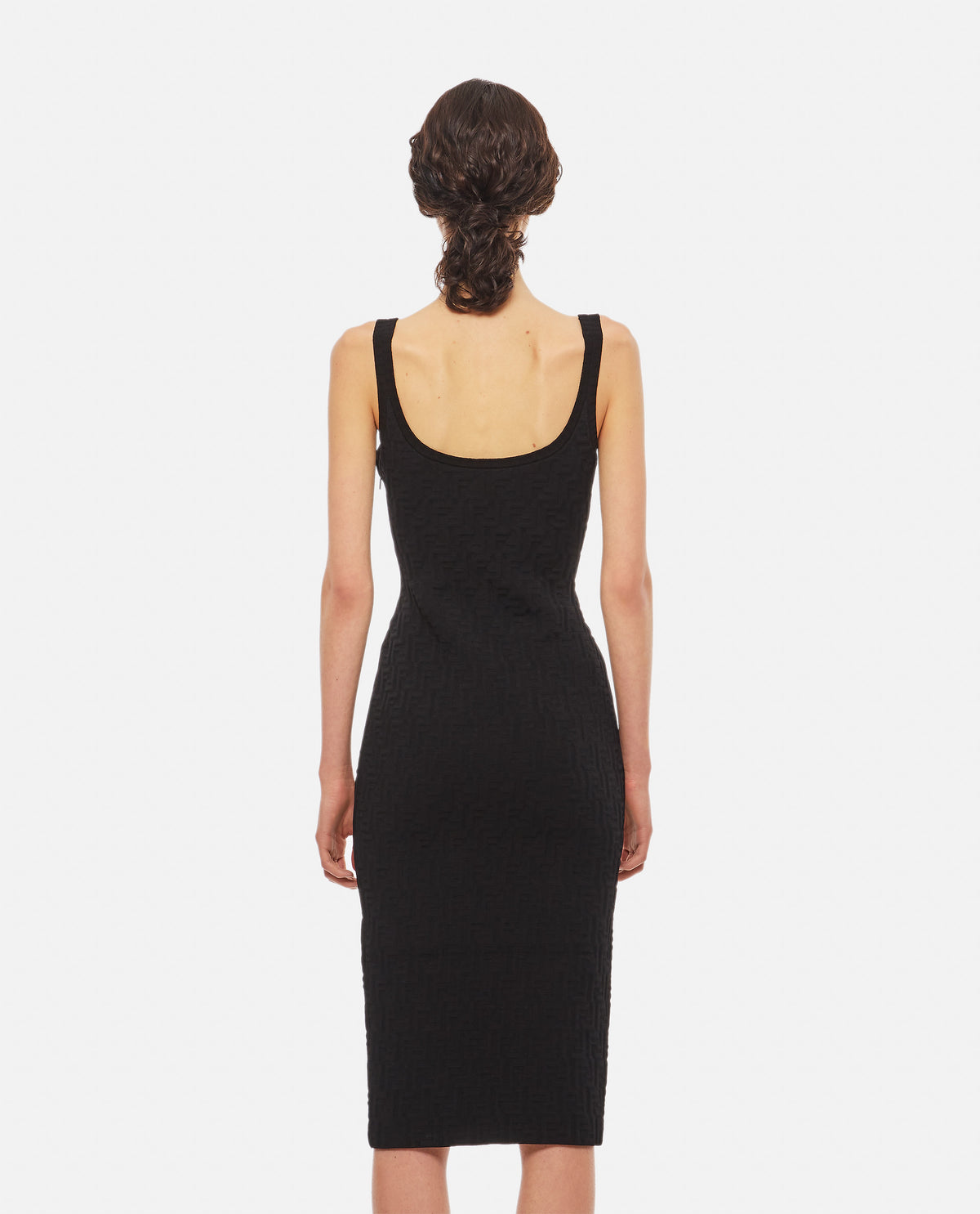 Fendi Women Ff Embossed Knitted Viscose Midi Dress FENDI