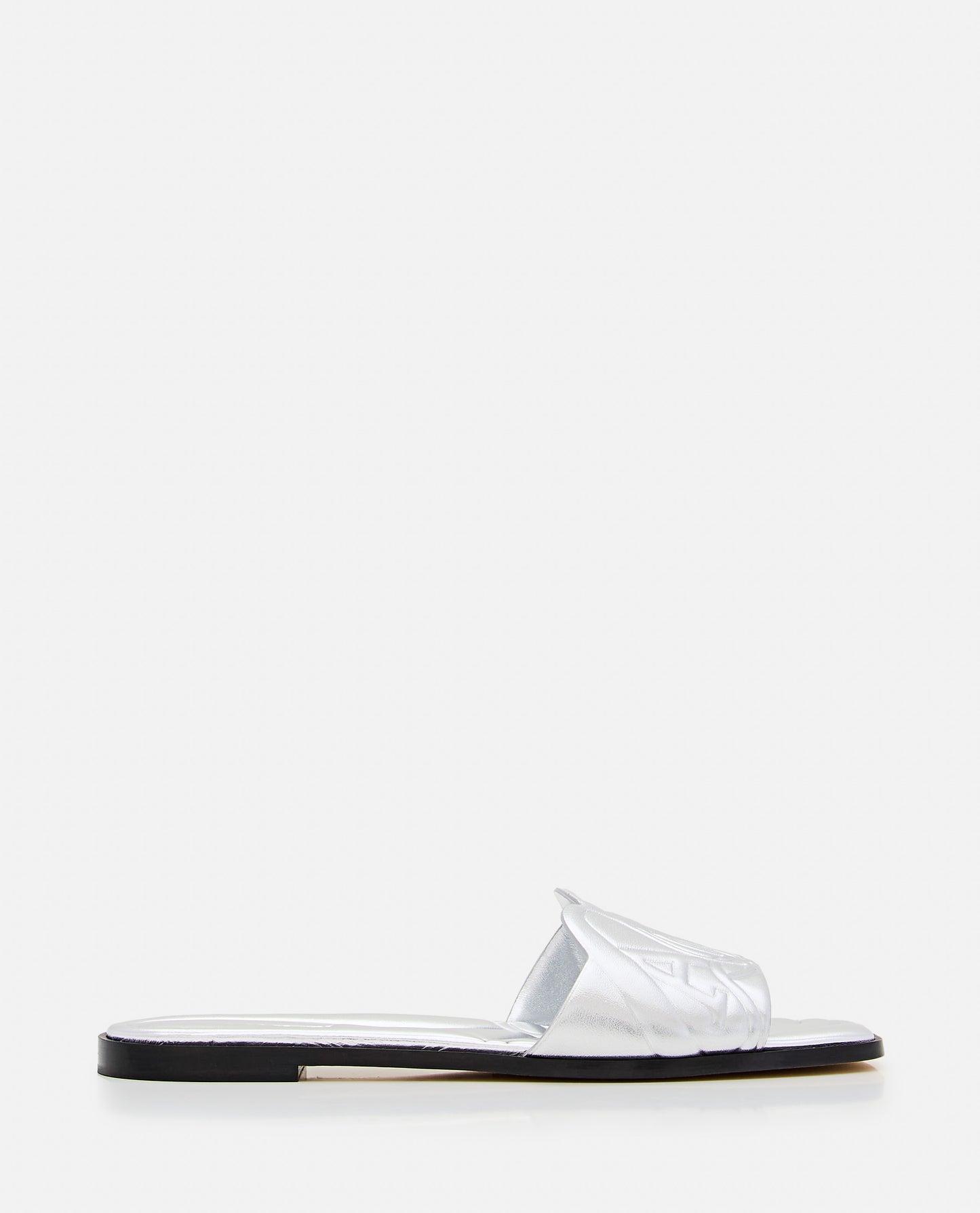 Alexander Mcqueen Women Flat Leather Slide Sandal ALEXANDER MCQUEEN