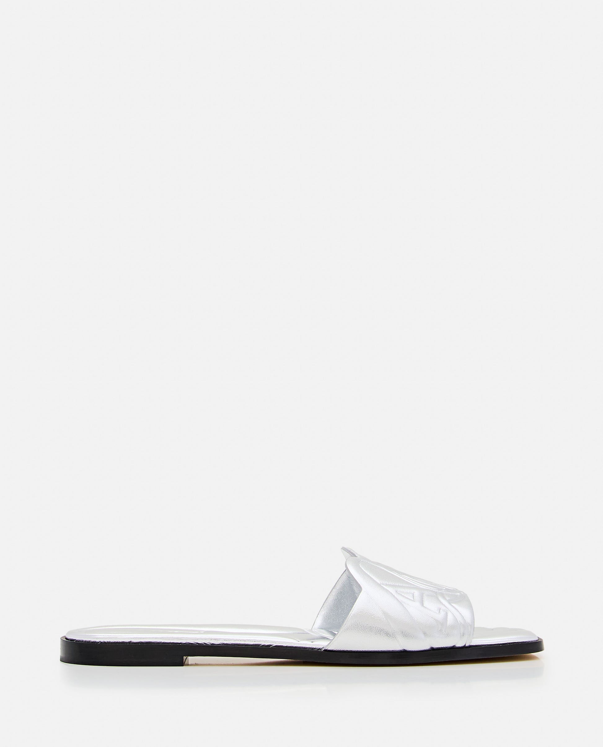 Alexander Mcqueen Women Flat Leather Slide Sandal ALEXANDER MCQUEEN