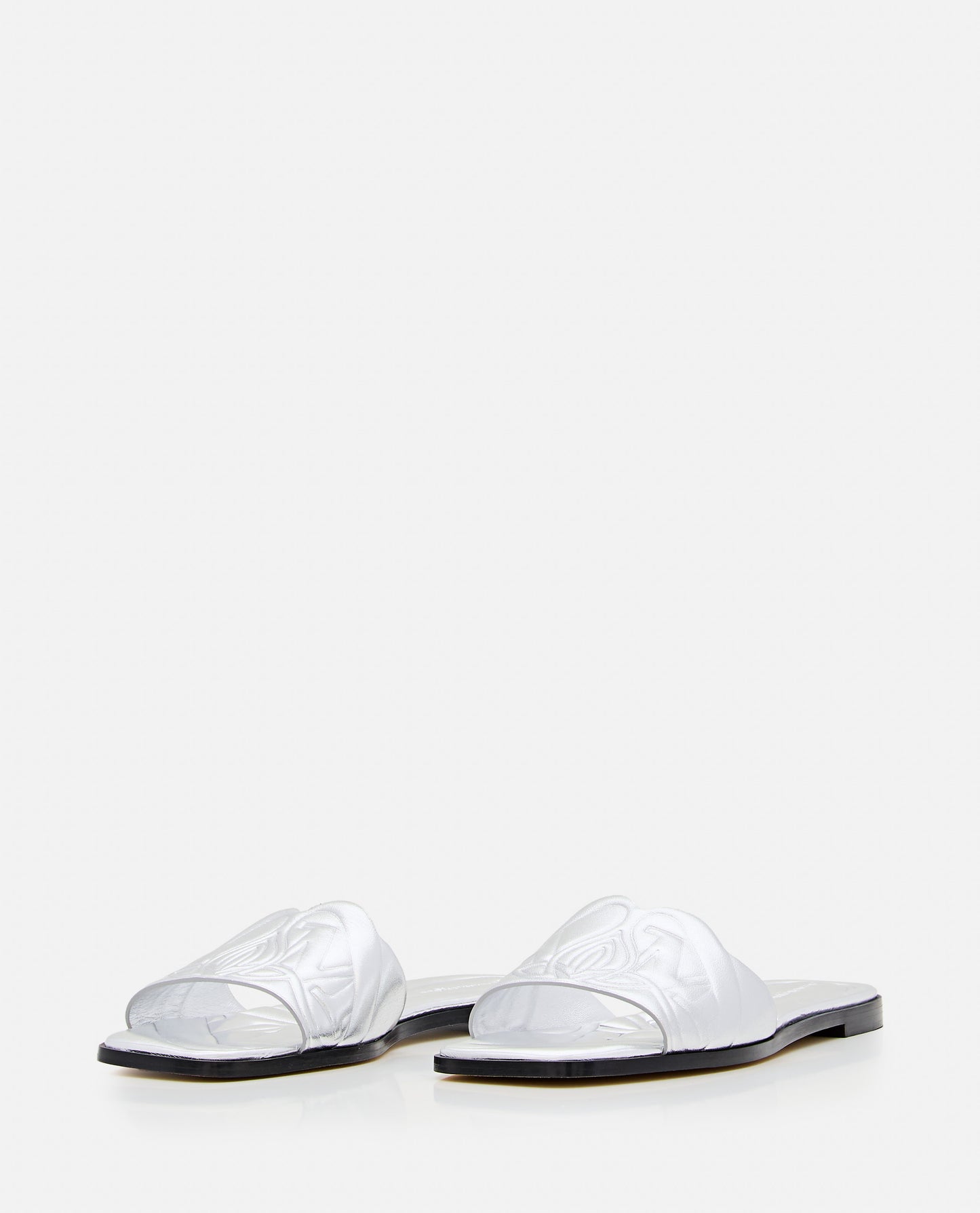 Alexander Mcqueen Women Flat Leather Slide Sandal ALEXANDER MCQUEEN