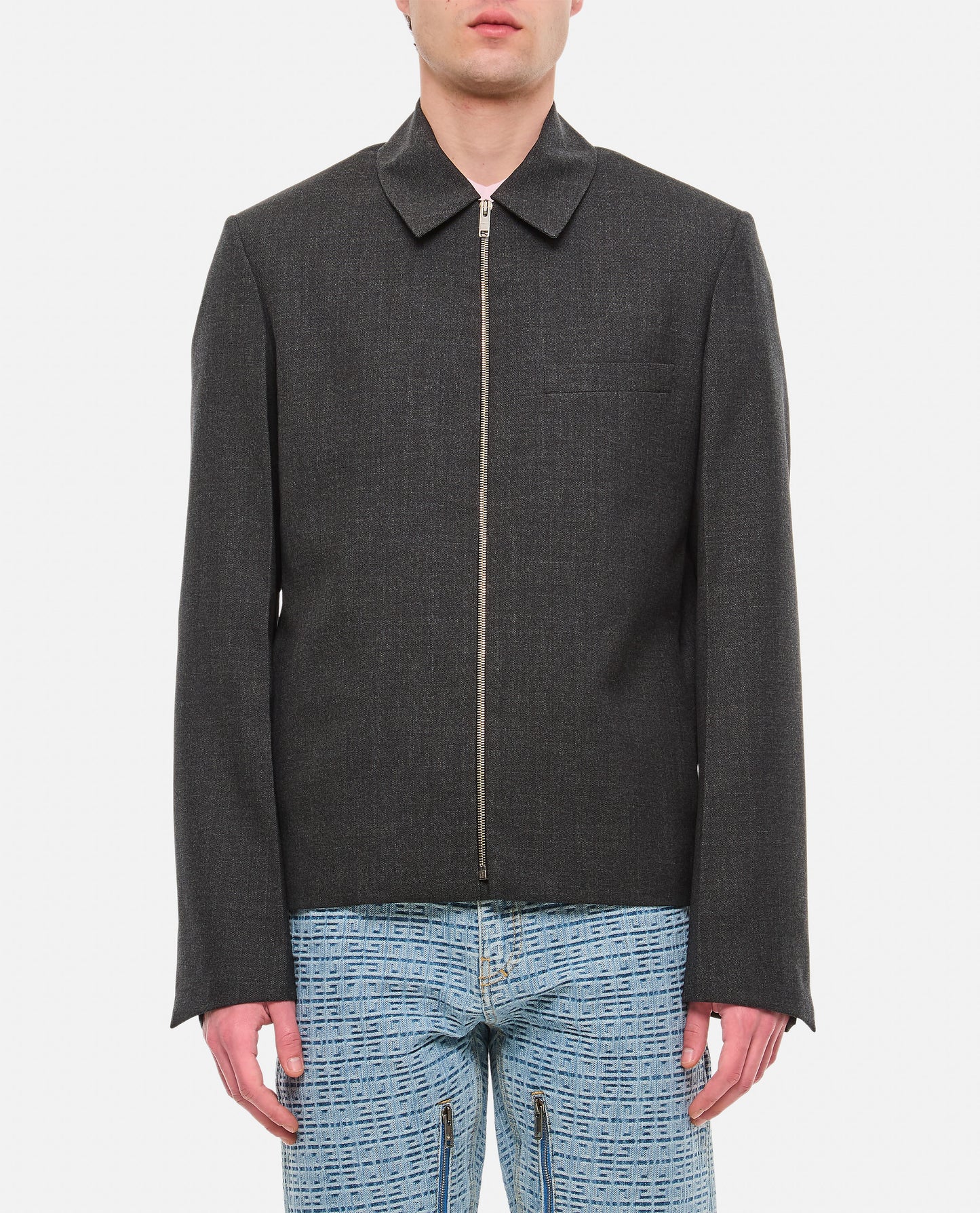 Givenchy Men Zipped Short Structured Jacket GIVENCHY
