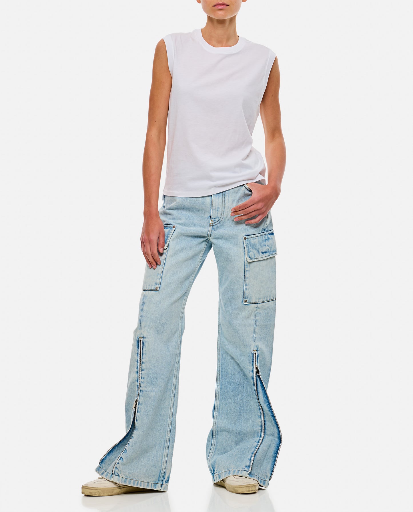 Stella Mccartney Women Front Zip Cargo Denim STELLA MCCARTNEY