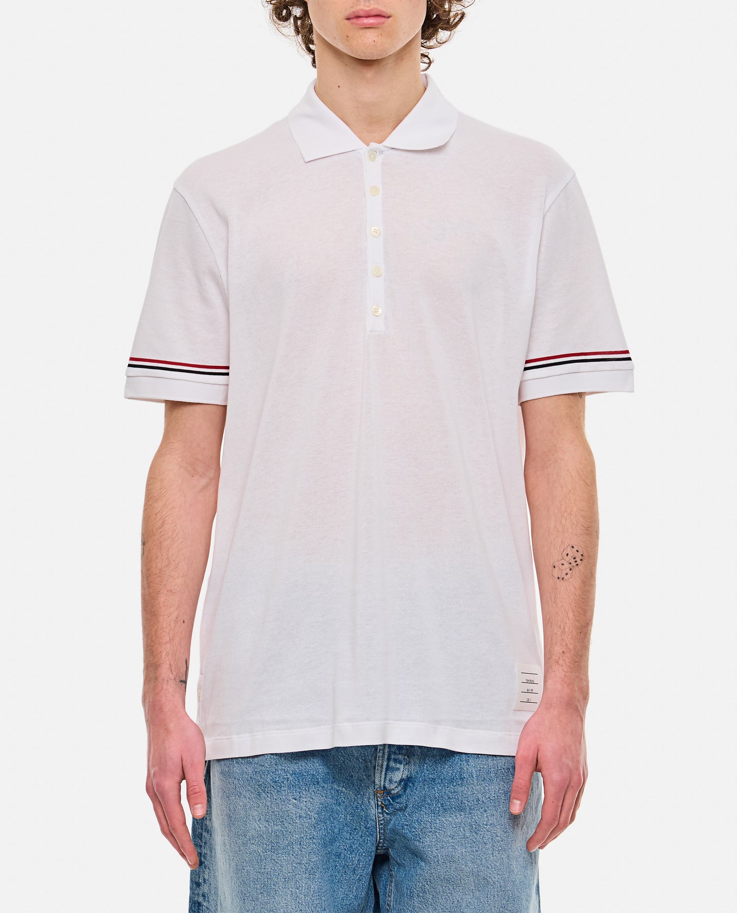 Thom Browne Men Ribbed Cuff Polo Shirt THOM BROWNE