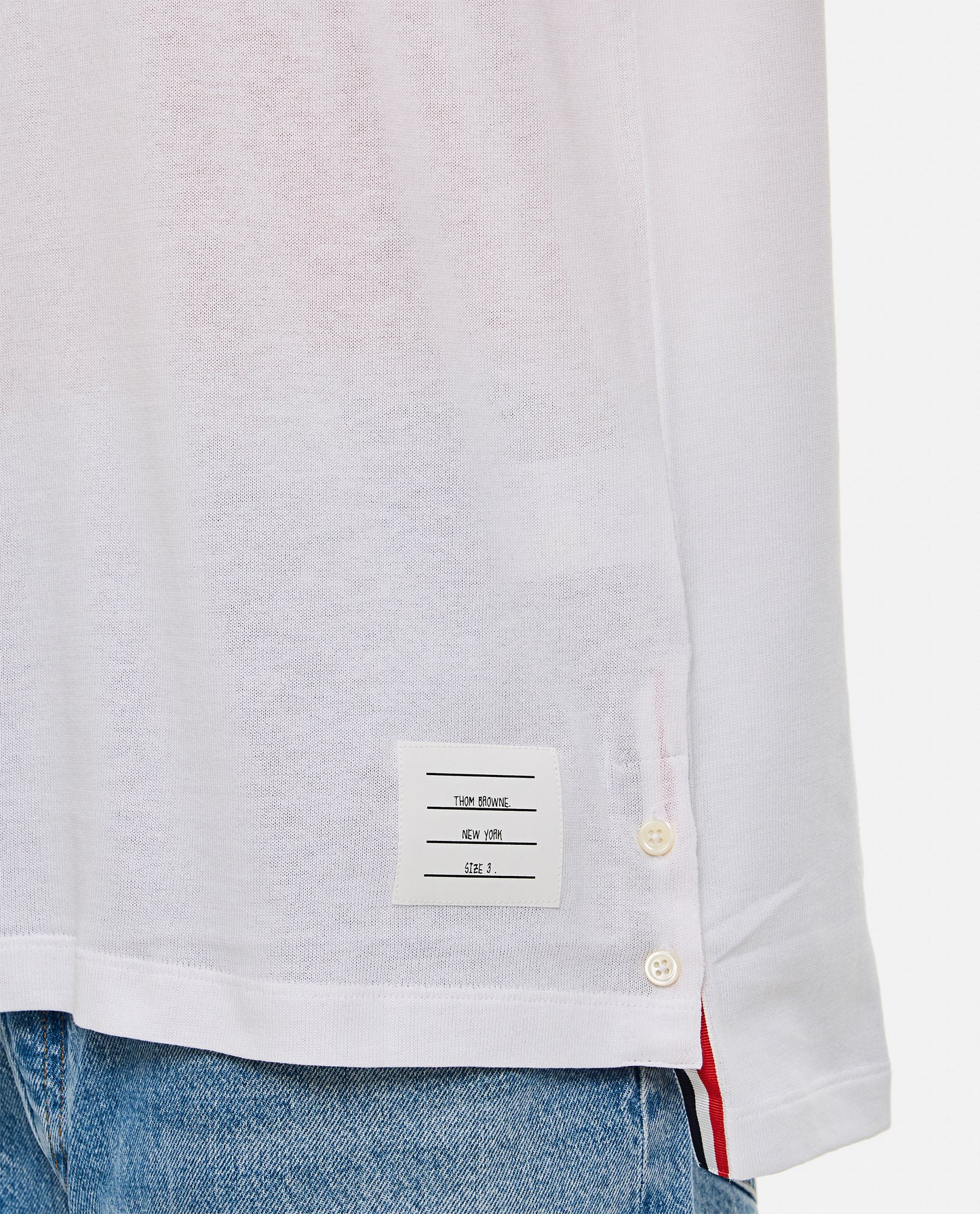 Thom Browne Men Ribbed Cuff Polo Shirt THOM BROWNE