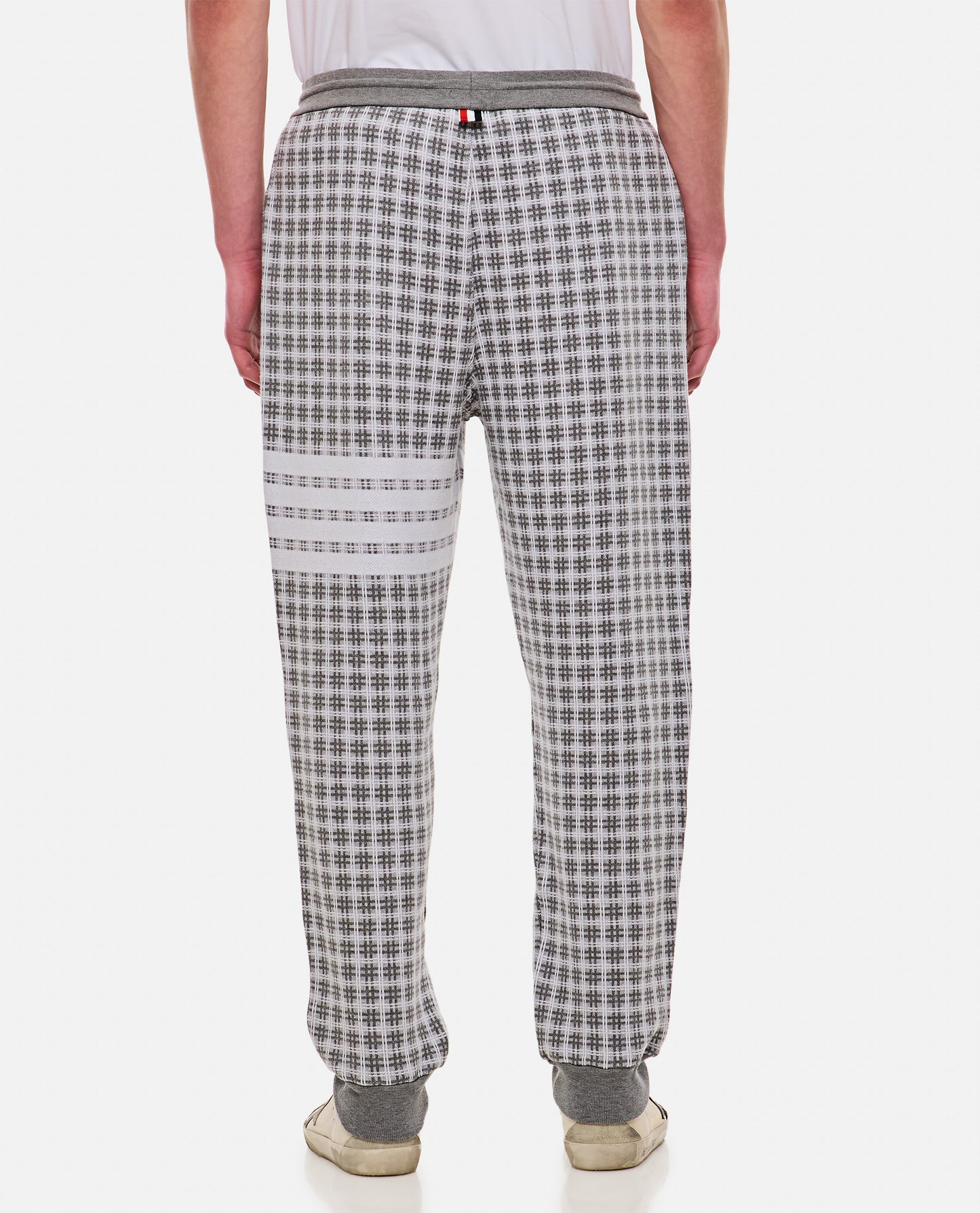 Thom Browne Men Check 4 Bar Cotton Sweatpants THOM BROWNE