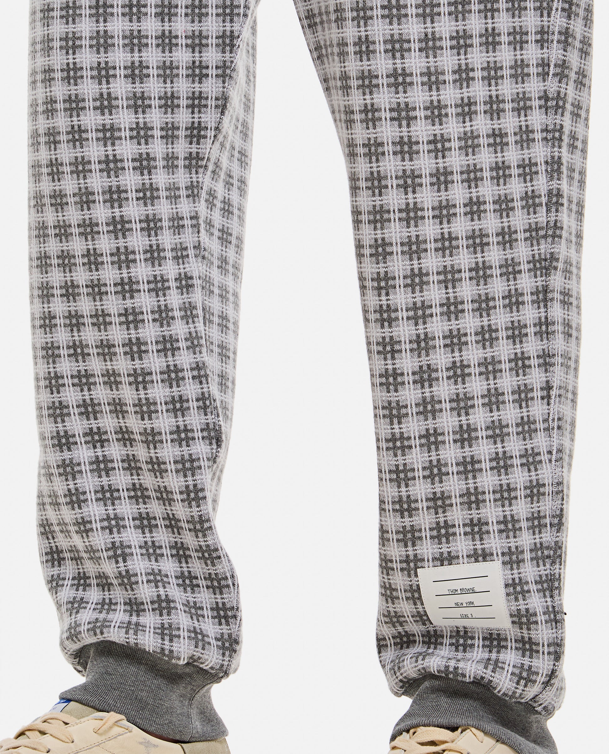 Thom Browne Men Check 4 Bar Cotton Sweatpants THOM BROWNE