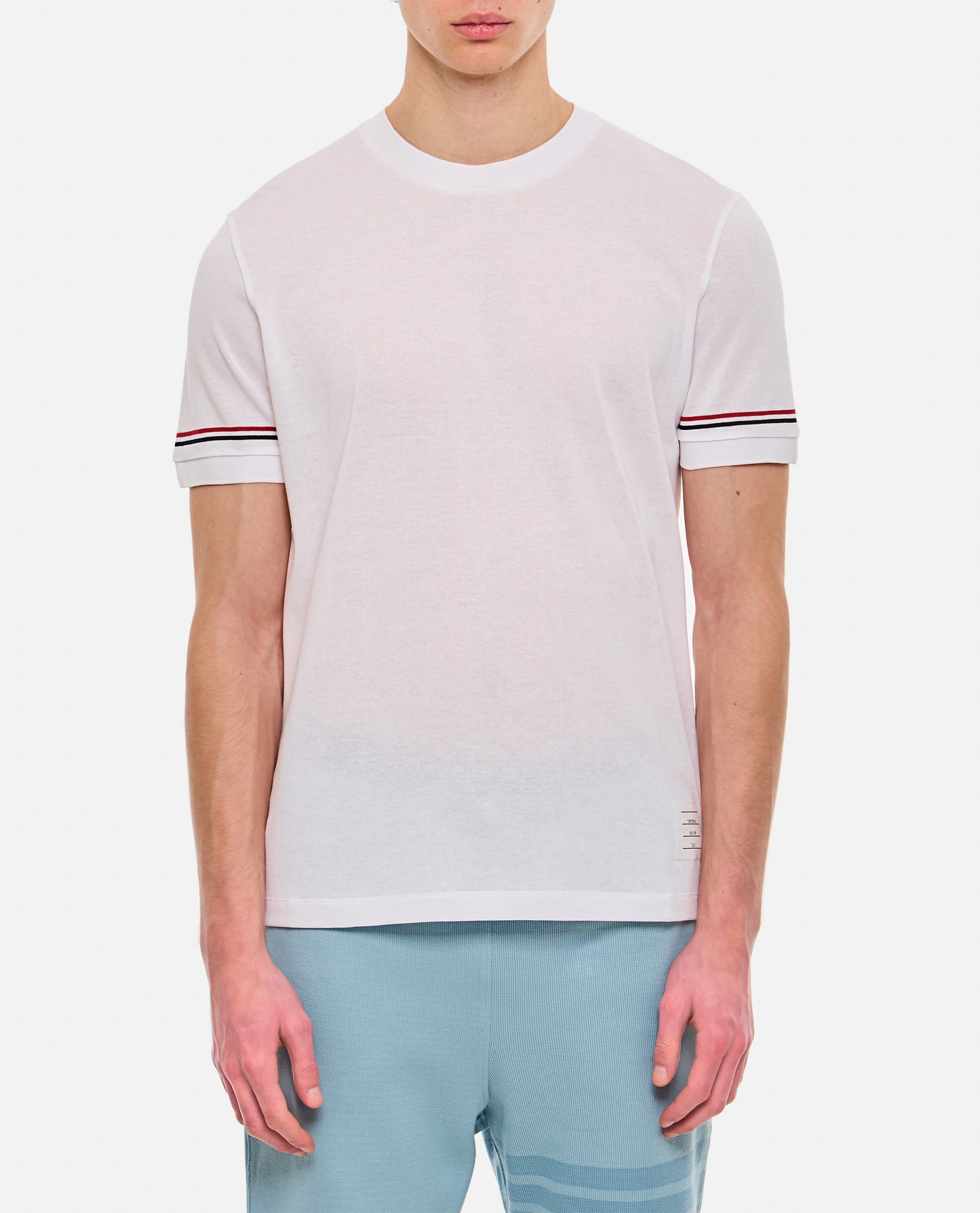 Thom Browne Men Ribbed Cuff T-Shirt THOM BROWNE