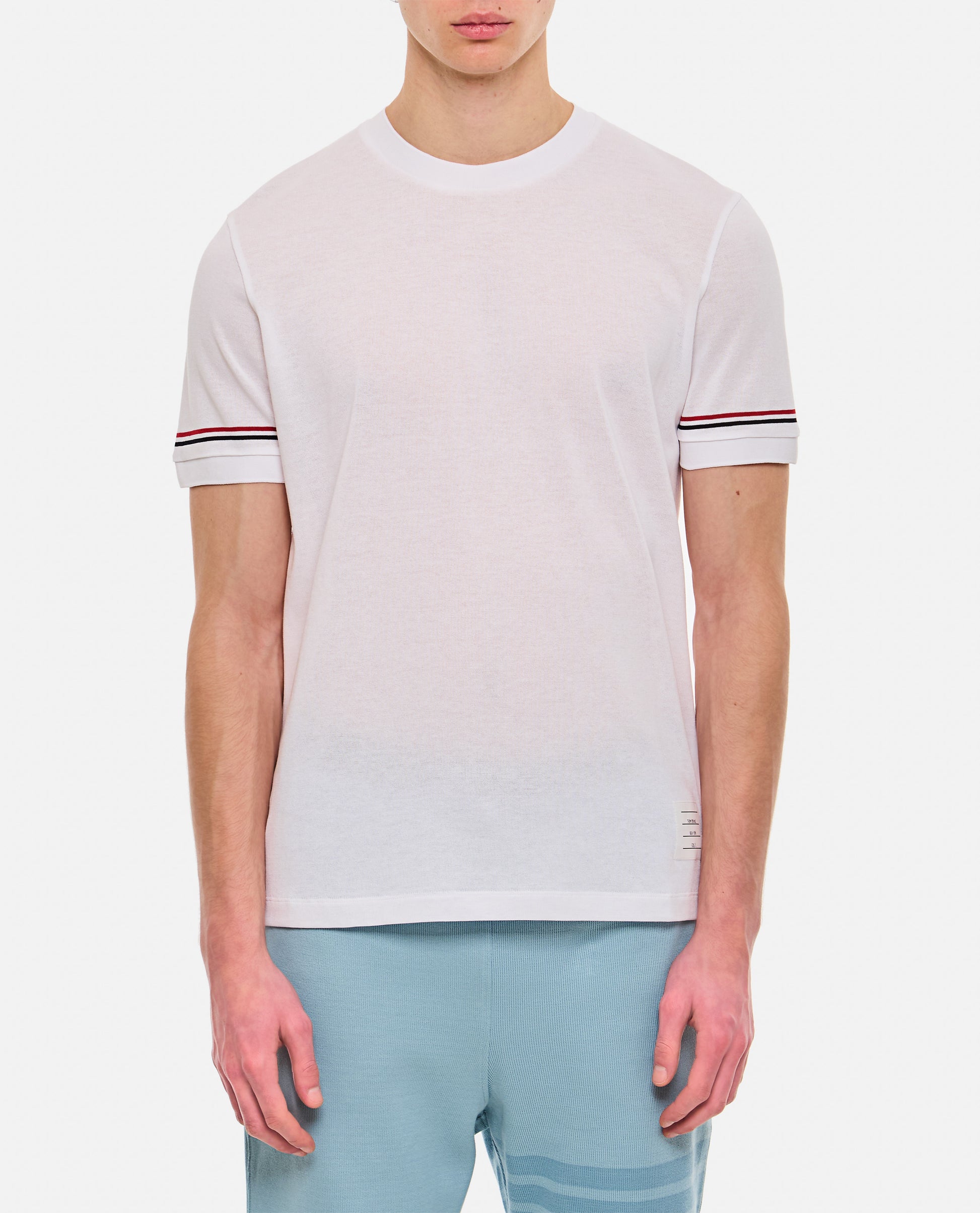 Thom Browne Men Ribbed Cuff T-Shirt THOM BROWNE