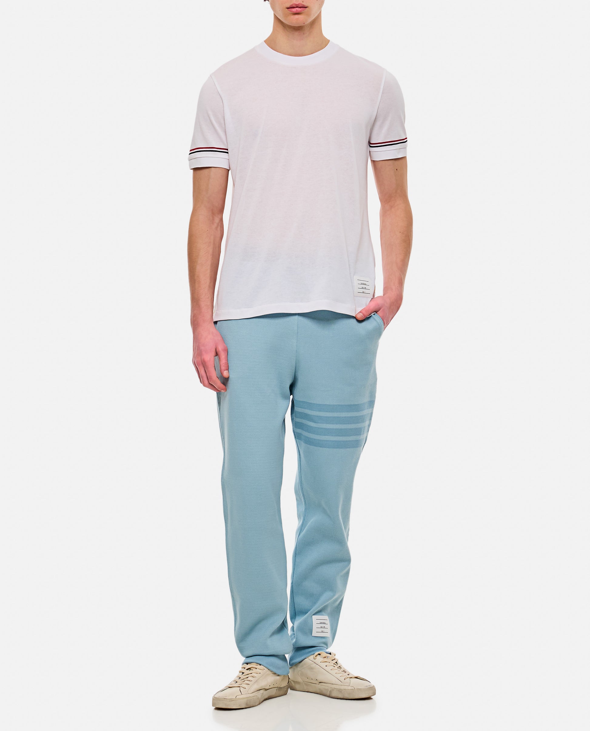 Thom Browne Men Ribbed Cuff T-Shirt THOM BROWNE