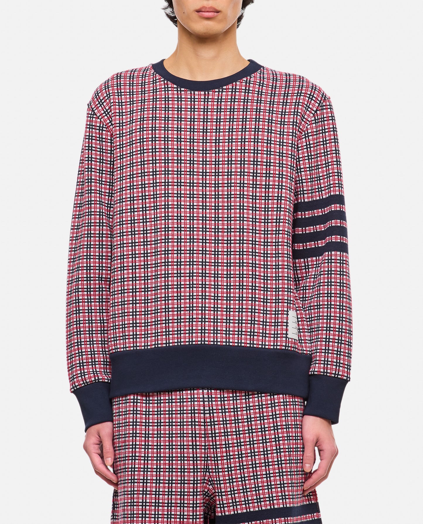Thom Browne Men 4 Bar Cotton Crewneck Sweatshirt THOM BROWNE