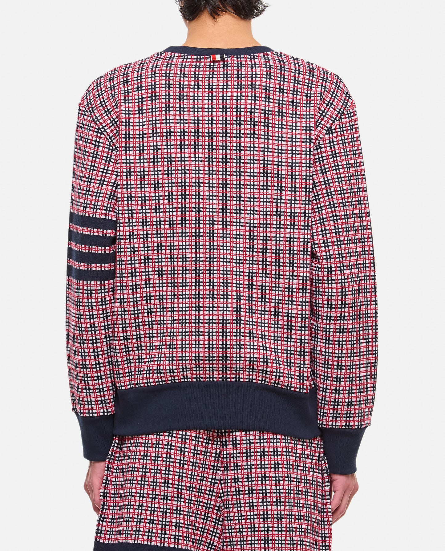 Thom Browne Men 4 Bar Cotton Crewneck Sweatshirt THOM BROWNE