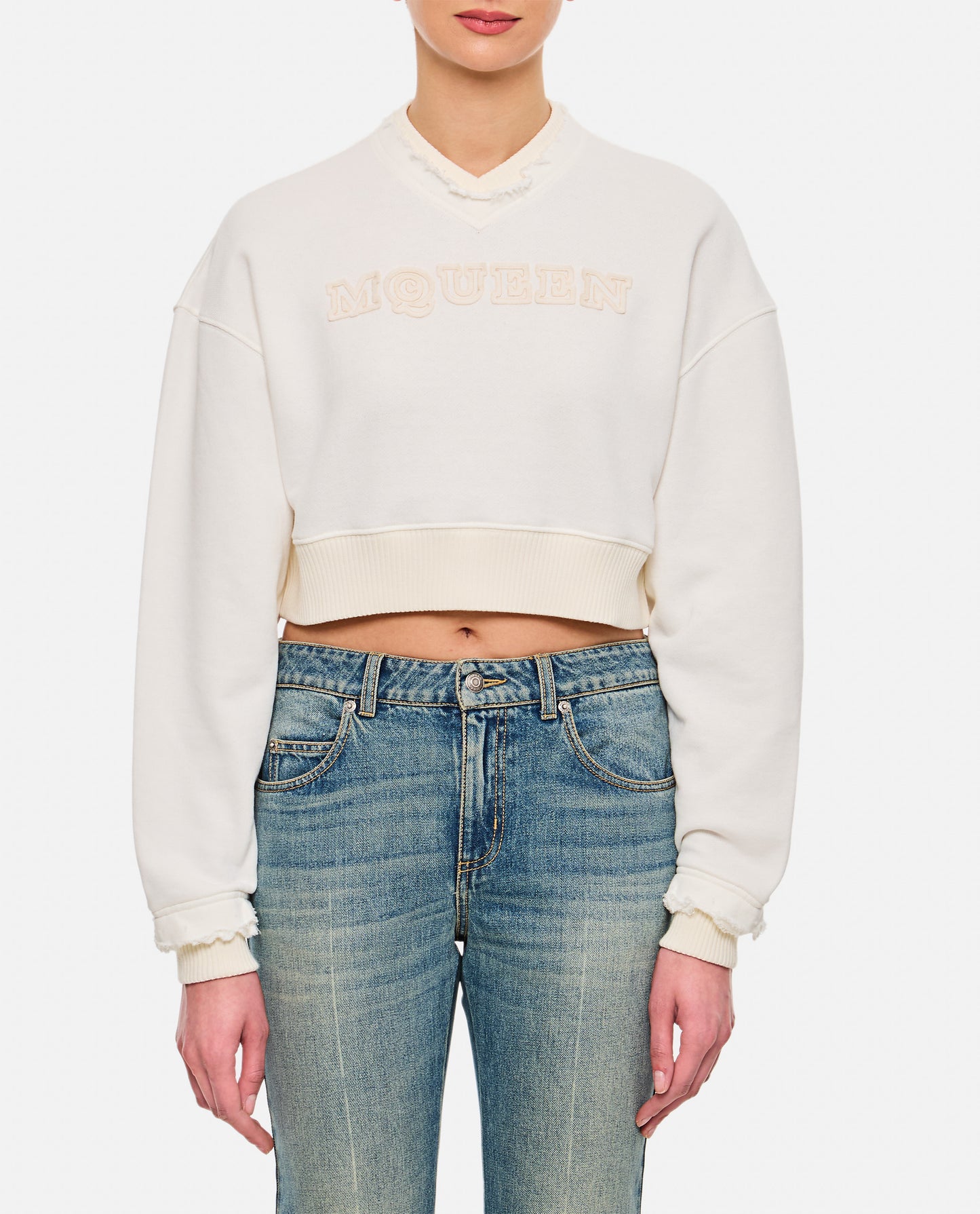 Alexander Mcqueen Women Cropped Sweatshirt ALEXANDER MCQUEEN