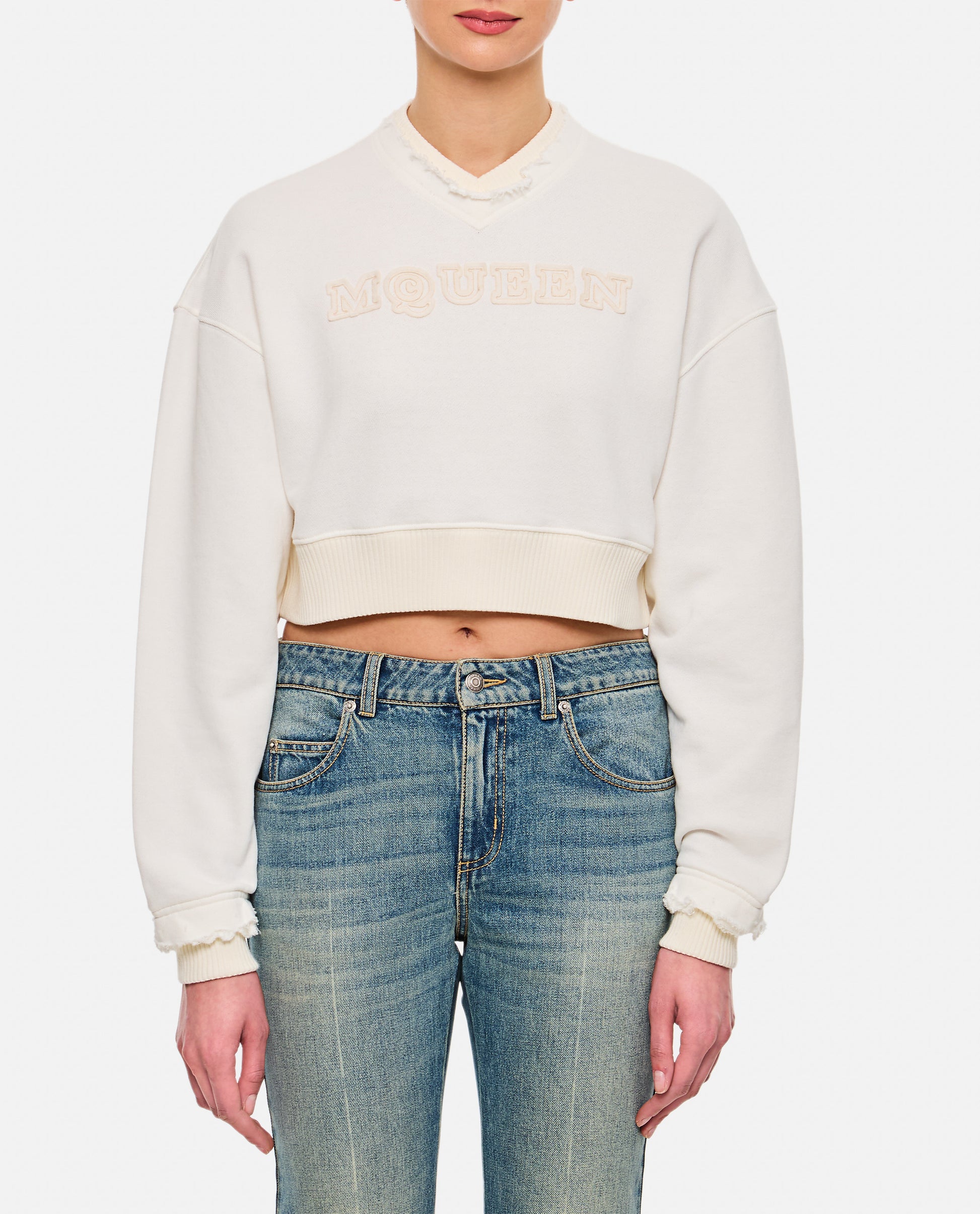 Alexander Mcqueen Women Cropped Sweatshirt ALEXANDER MCQUEEN