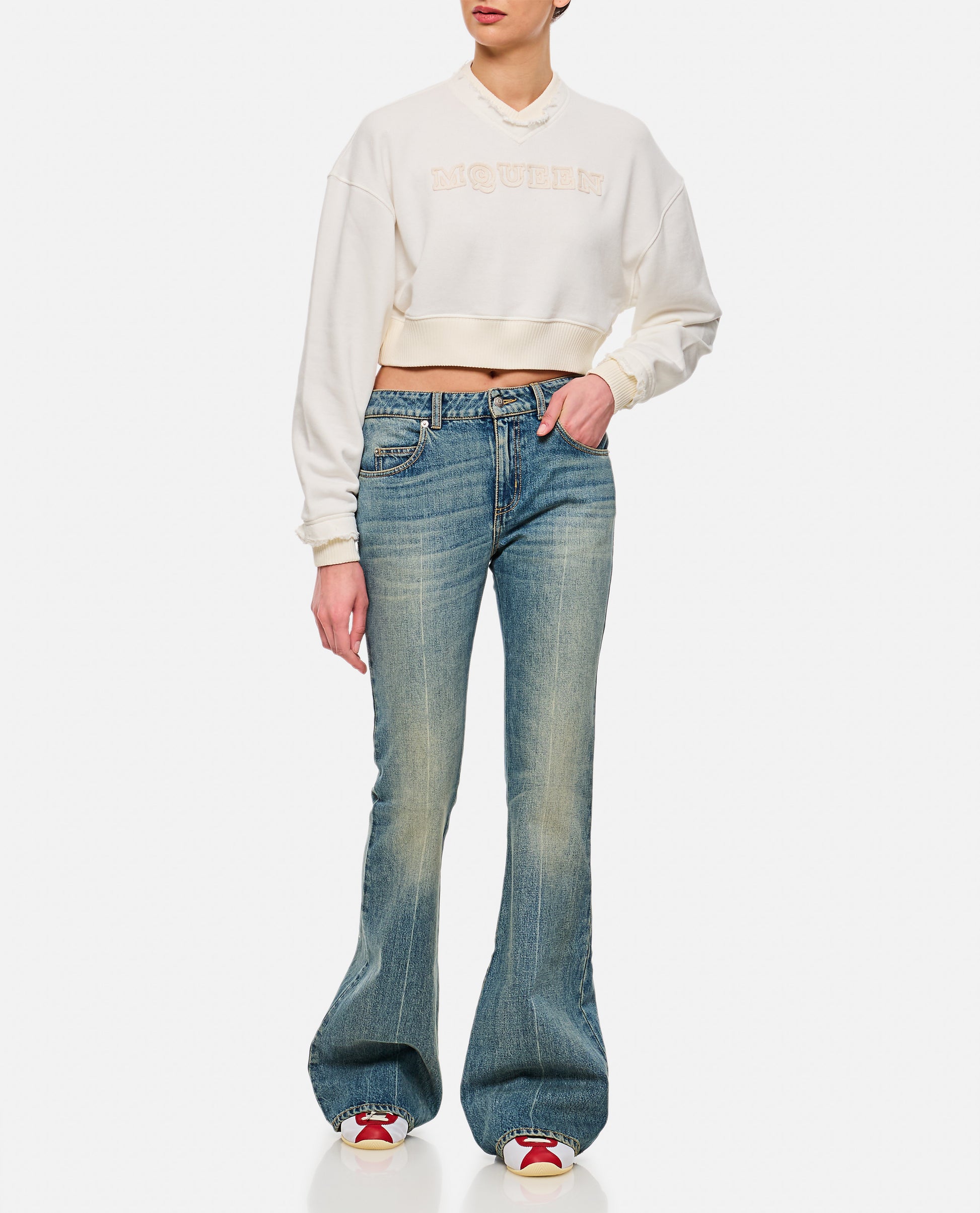Alexander Mcqueen Women Cropped Sweatshirt ALEXANDER MCQUEEN