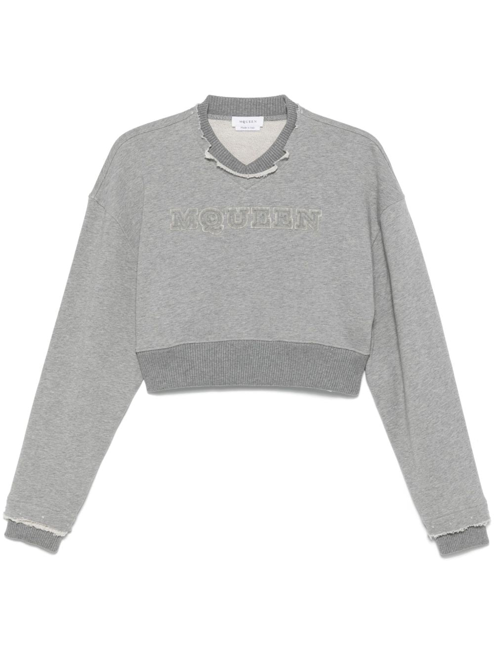 Alexander Mcqueen Women Logo Cotton Cropped Sweatshirt ALEXANDER MCQUEEN
