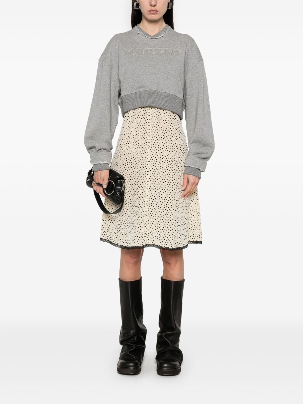 Alexander Mcqueen Women Logo Cotton Cropped Sweatshirt ALEXANDER MCQUEEN