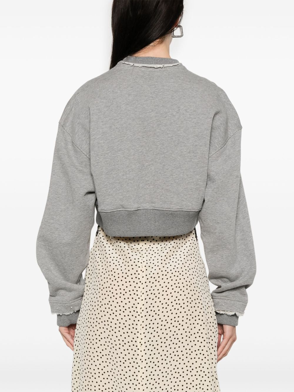 Alexander Mcqueen Women Logo Cotton Cropped Sweatshirt ALEXANDER MCQUEEN